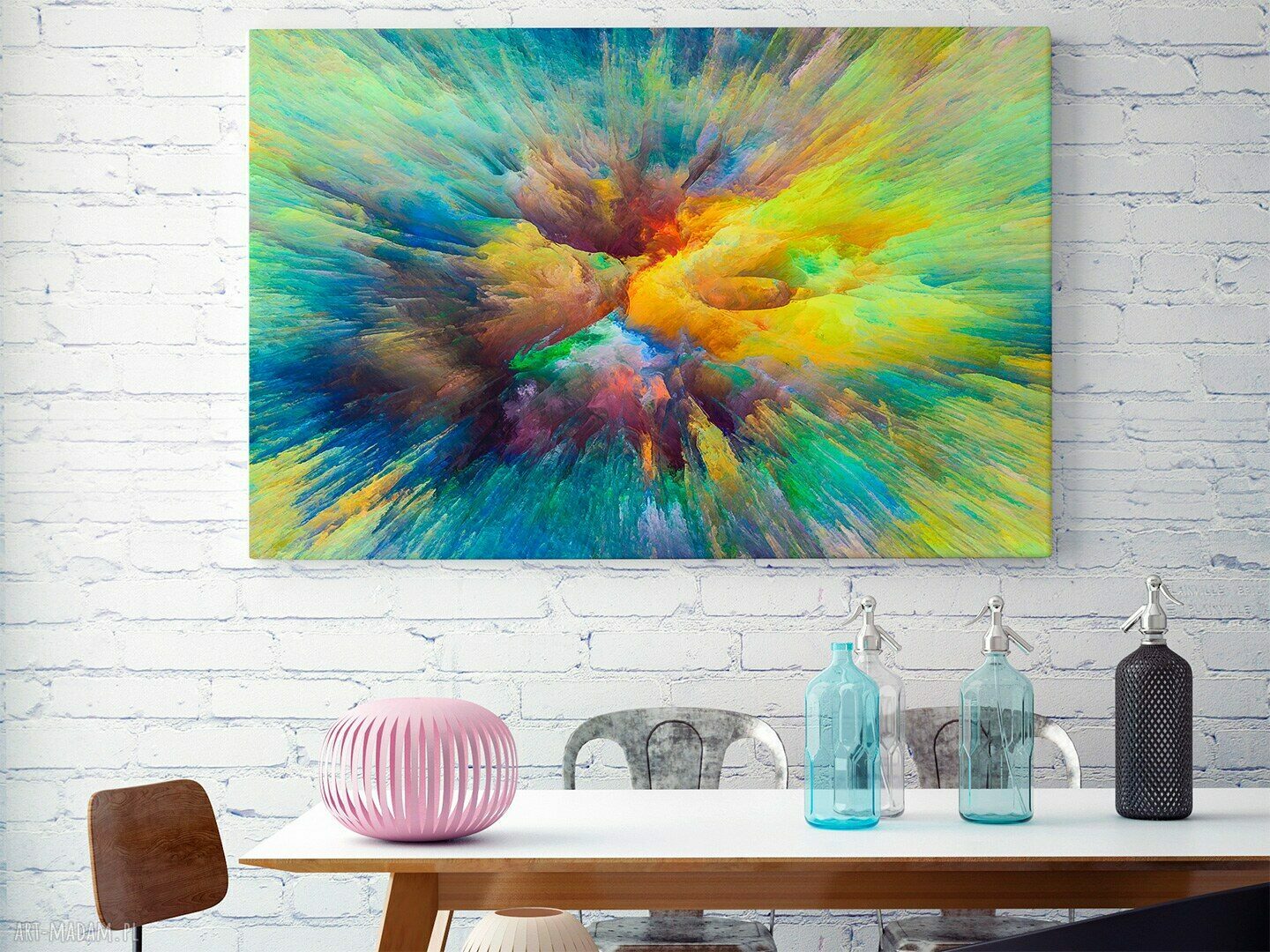 Nowoczesny obraz na płótnie - Kolory abstrakcja sztuka - 120x80 cm (83201)