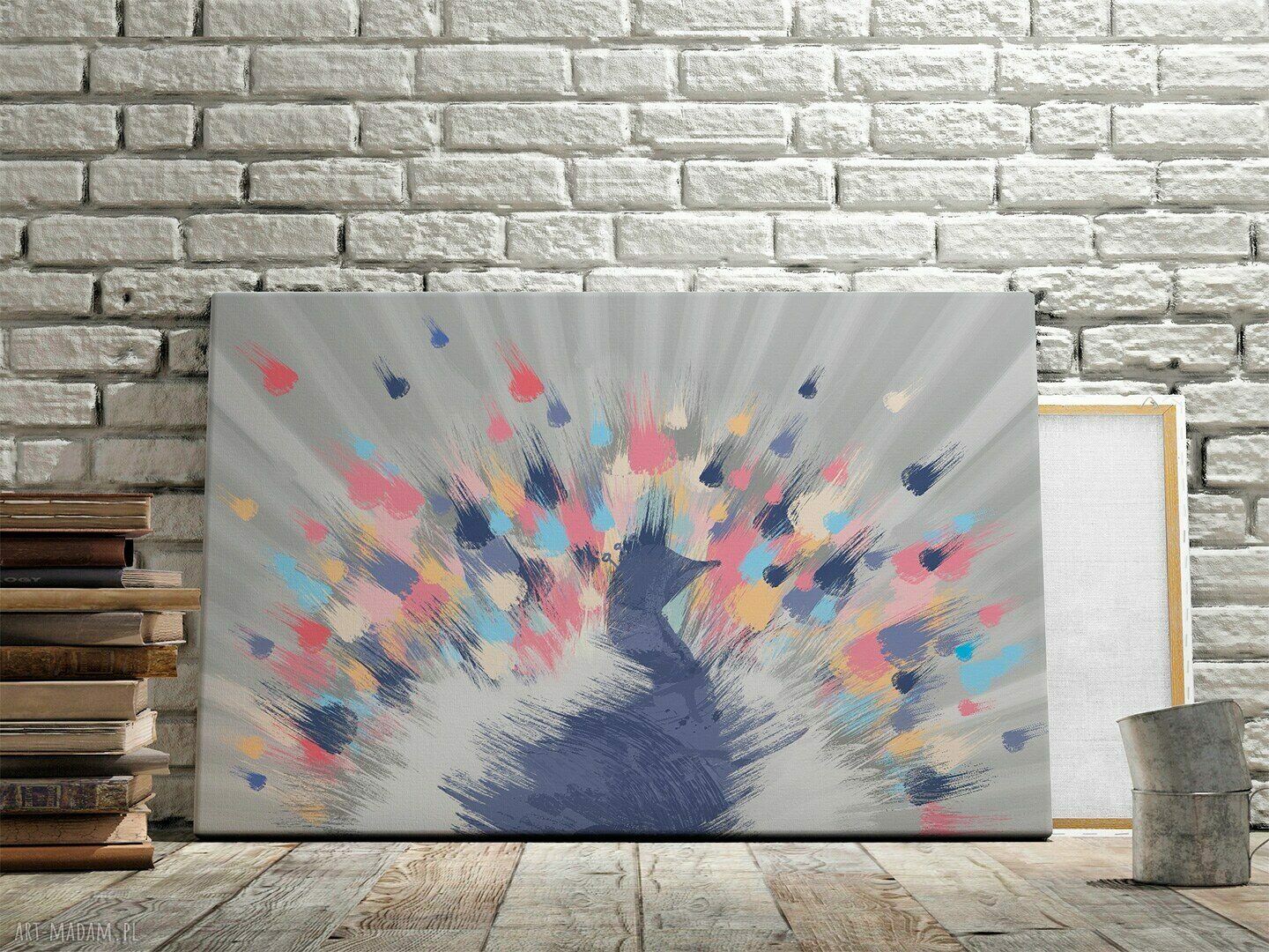 Obraz na płótnie - PAW KOLORY PROMIENIE - 120x80 cm (82301)