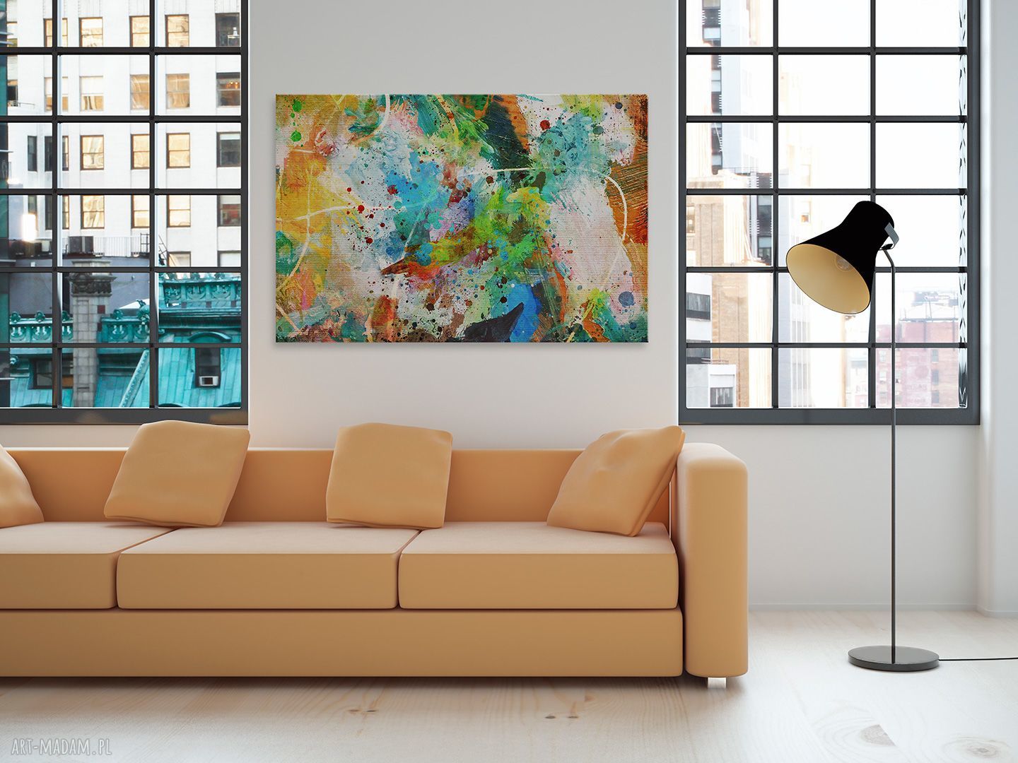 Obraz na płótnie - ABSTRAKCJA KOLORY - 120x80 cm (58101)