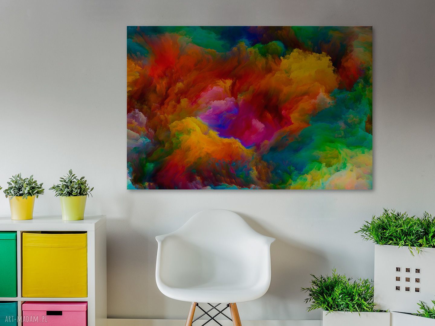 Obraz na płótnie Kolorowe chmury 120x80 cm - nowoczesna abstrakcja