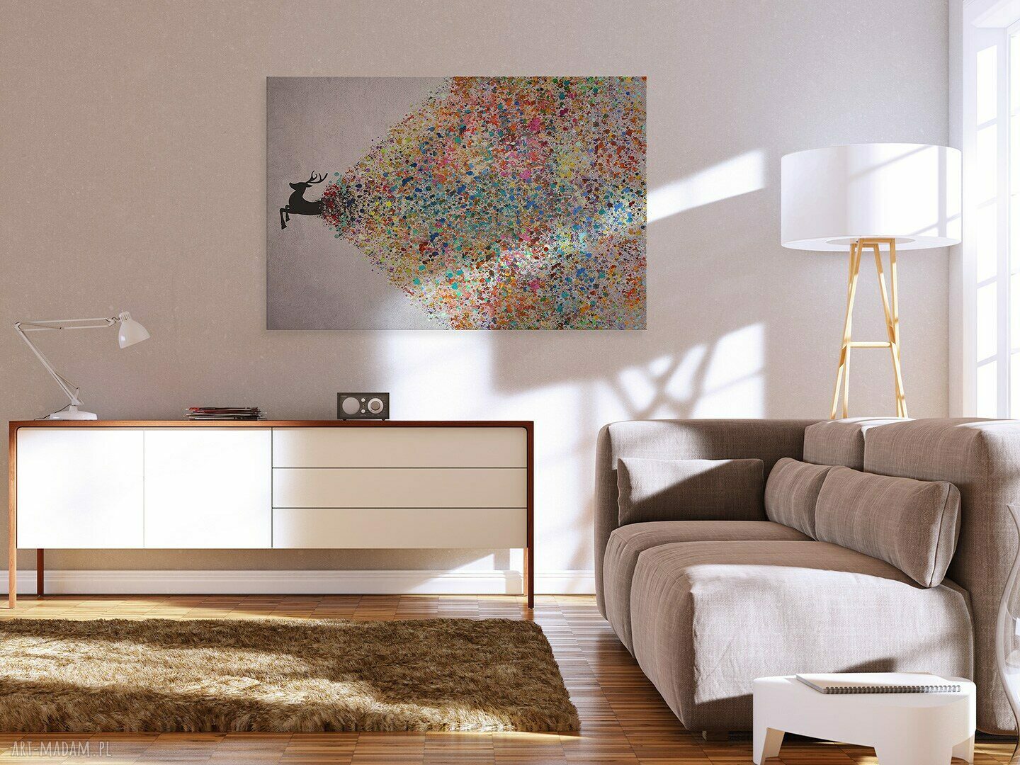 Obraz na płótnie Jeleń Kolory 120x80 cm (49401)