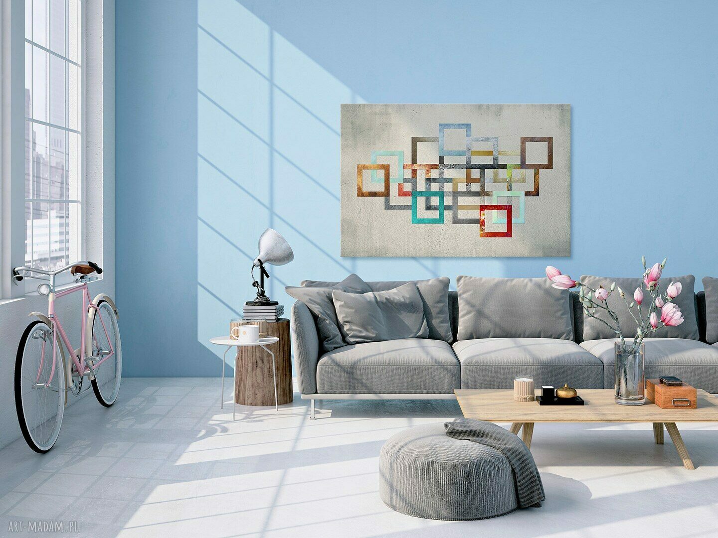 Obraz na płótnie - ŁAŃCUCH KOLORY - 120x80 cm (26501)