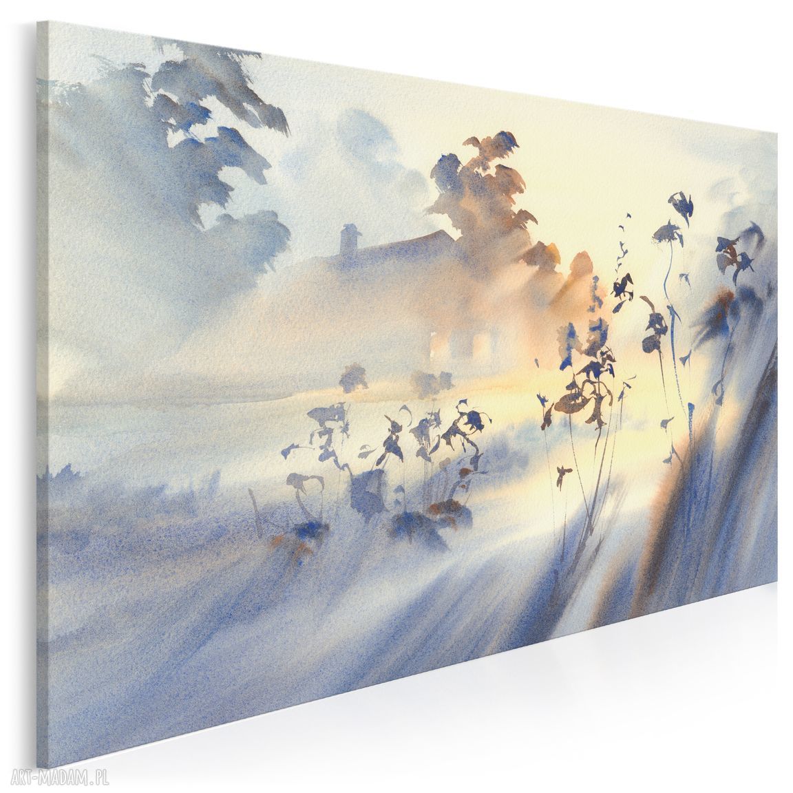 Obraz na płótnie - Mgła Pejzaż Natura Rozmyty 120x80 cm (97001)
