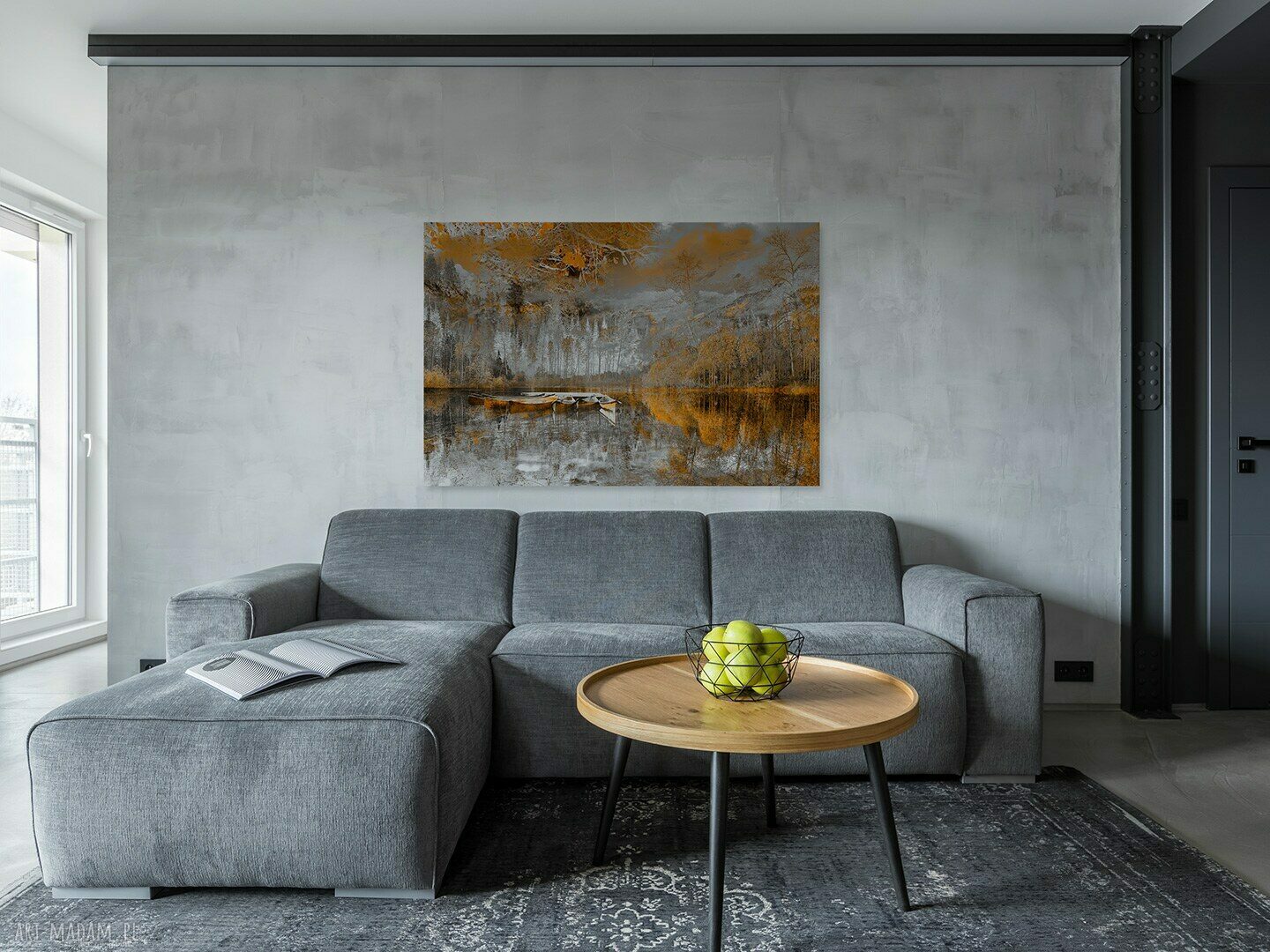 Obraz na płótnie - Pejzaż GÓRY pomarańczowy 100x70 cm (Vaku dsgn)