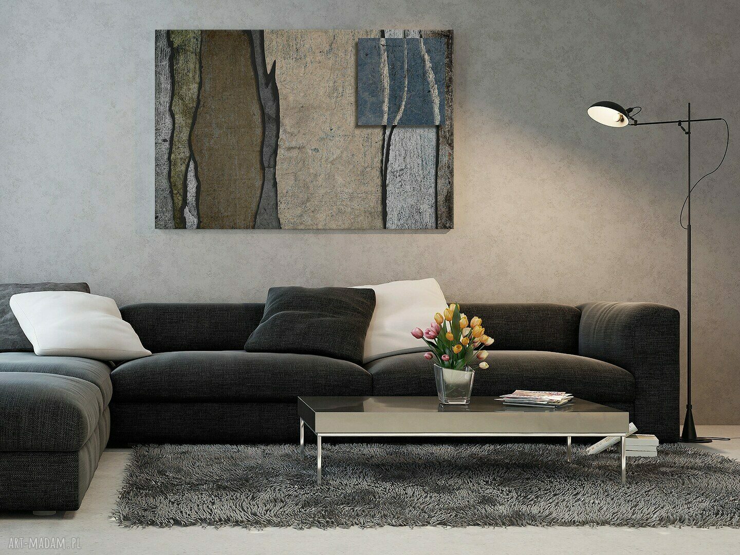 Obraz na płótnie - ABSTRAKCJA KSZTAŁTY - 120x80 cm (12801)