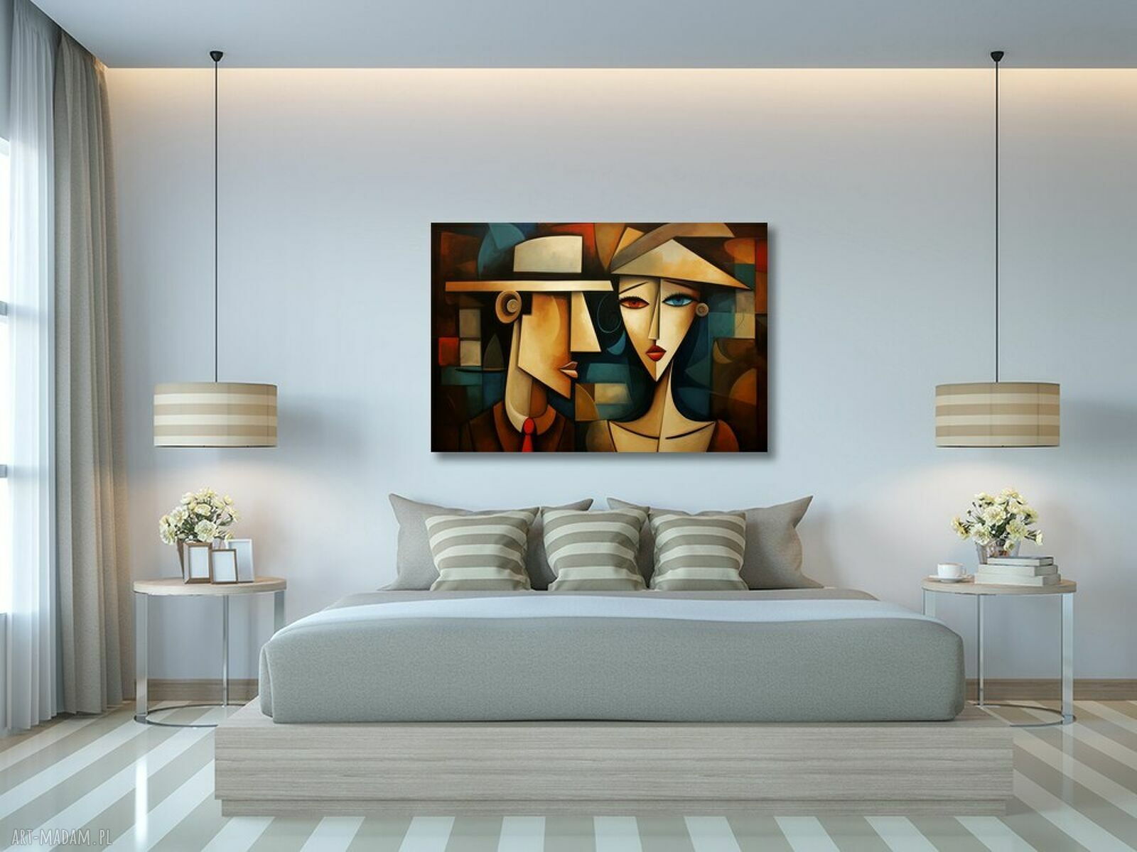 Obraz na płótnie „Para 3” 120x80 - nowoczesny kubizm i art deco