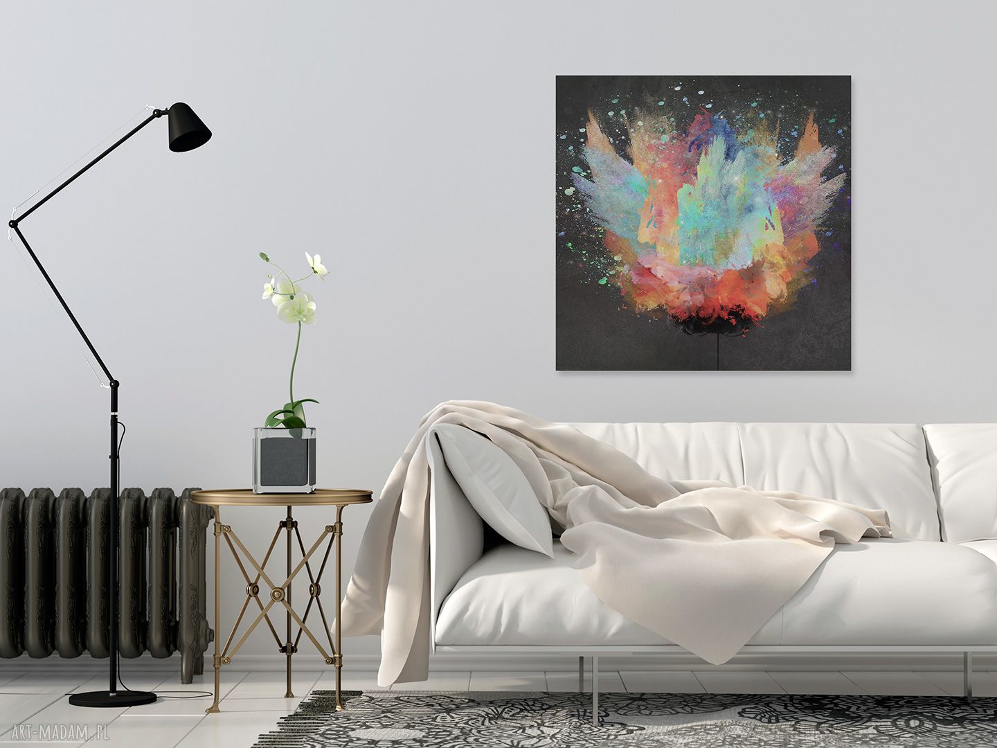 Kwiat artystyczny na płótnie - obraz 80x80 cm w kwadracie (70502)