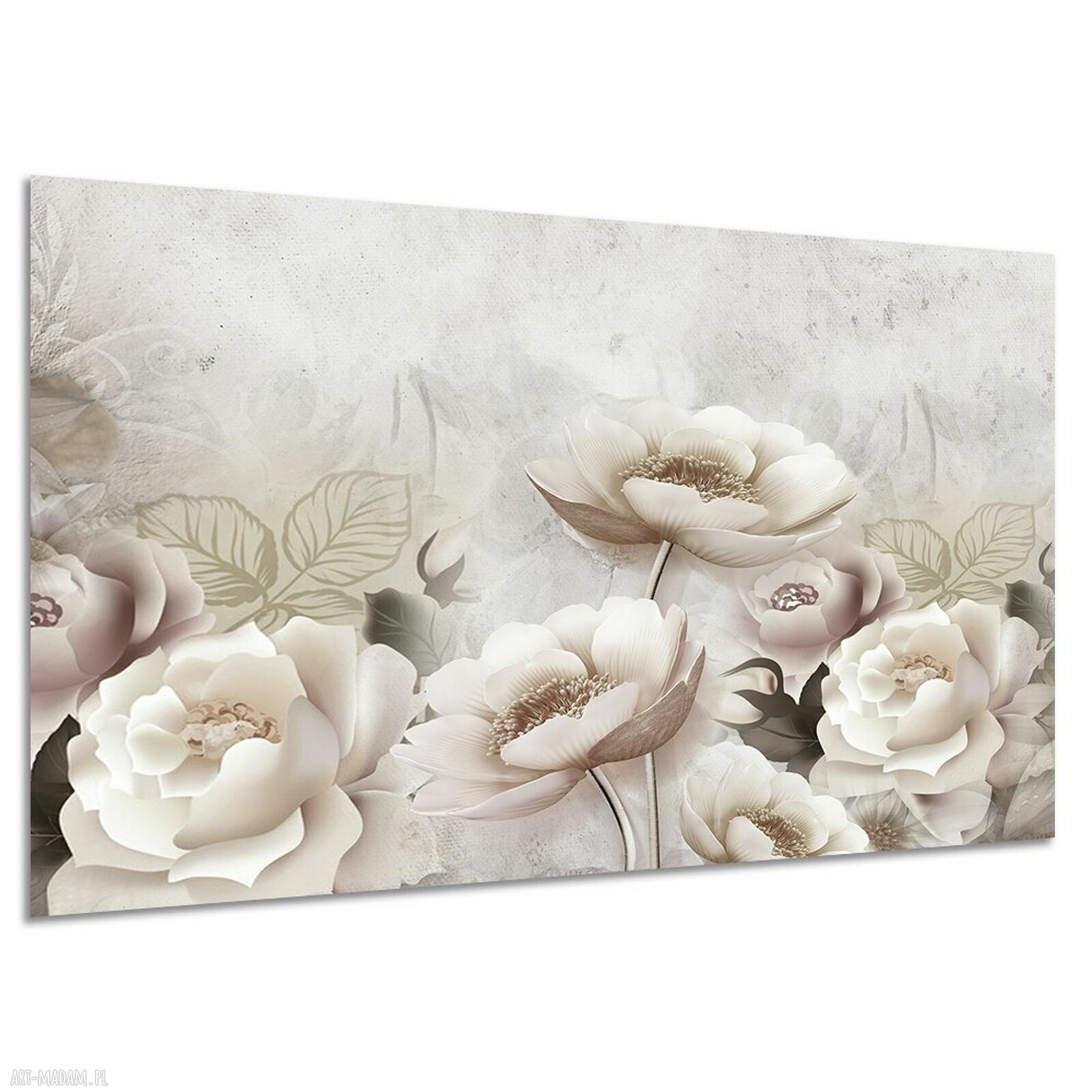 Obraz na płótnie z magnolią 120x80 cm - beżowe kwiaty