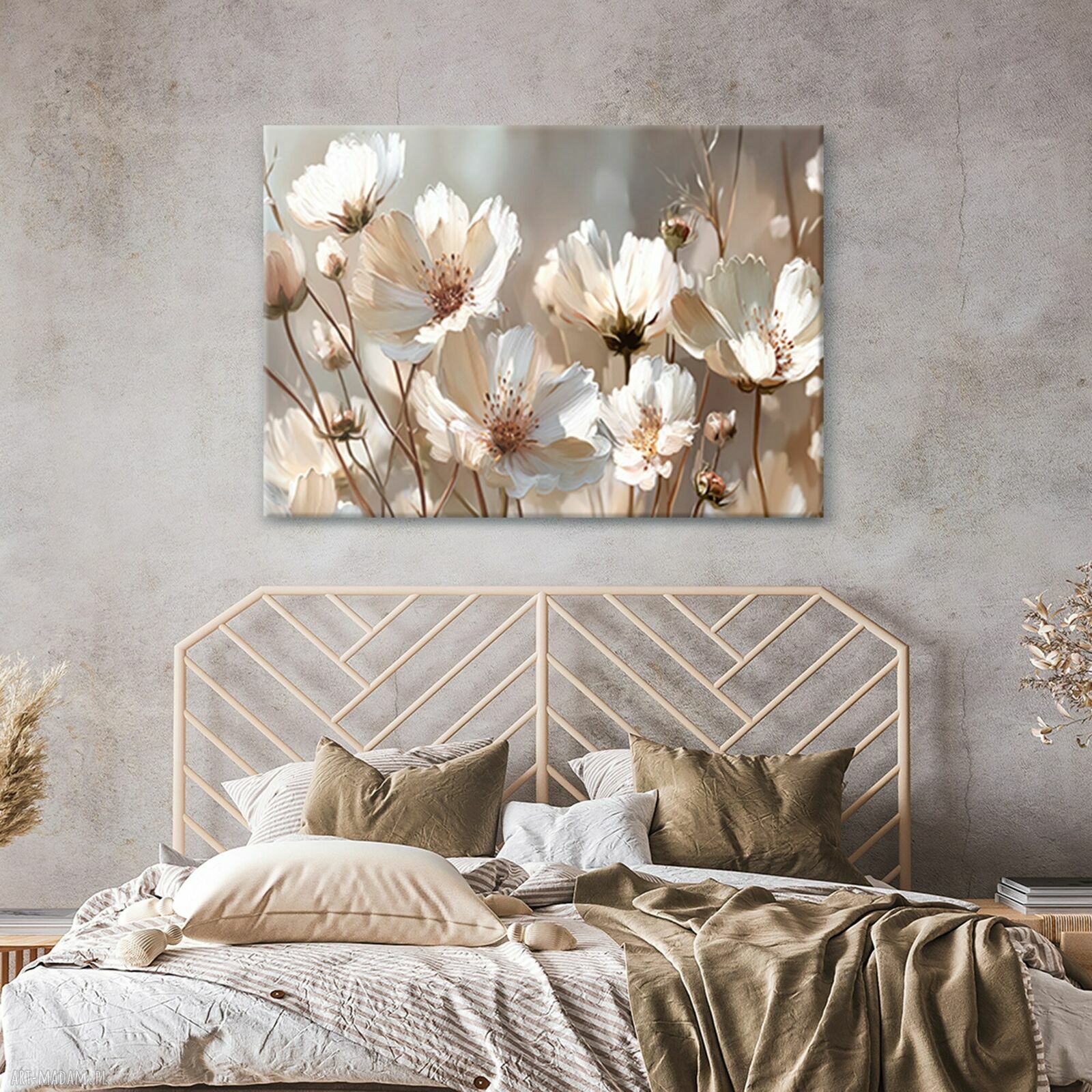 Obraz na płótnie z kwiatami kosmosów 100x70 cm