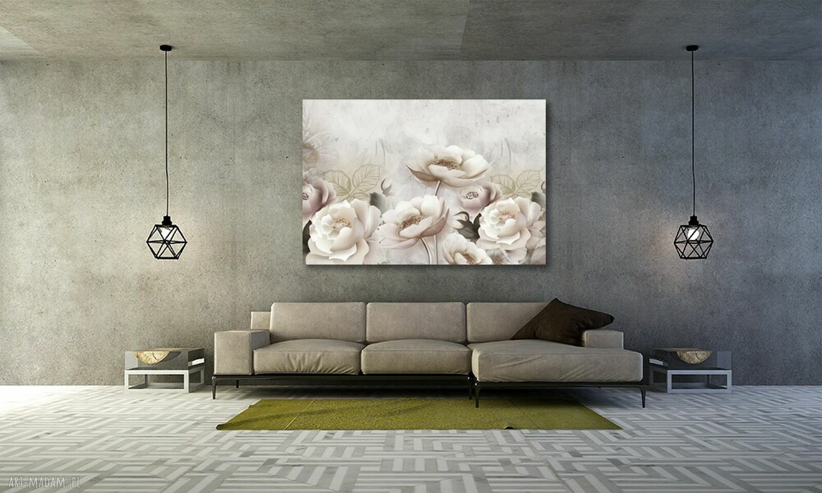 Obraz na płótnie z magnolią 120x80 cm - beżowe kwiaty