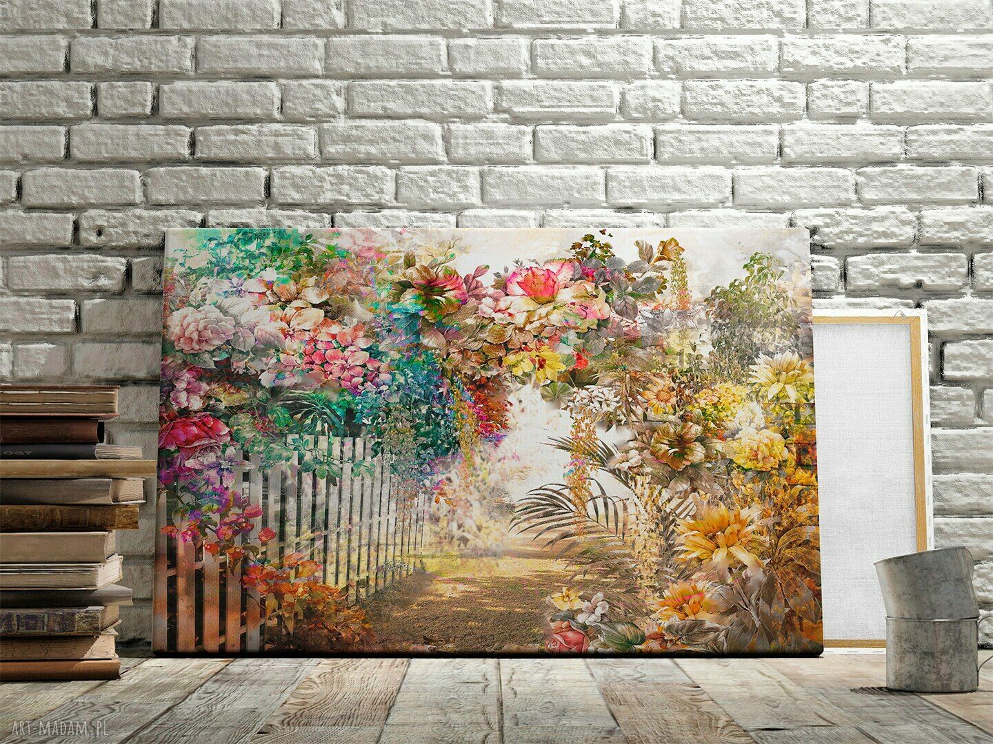 Obraz na płótnie KWIATY OGRÓD ALEJA 120x80 cm (79501)
