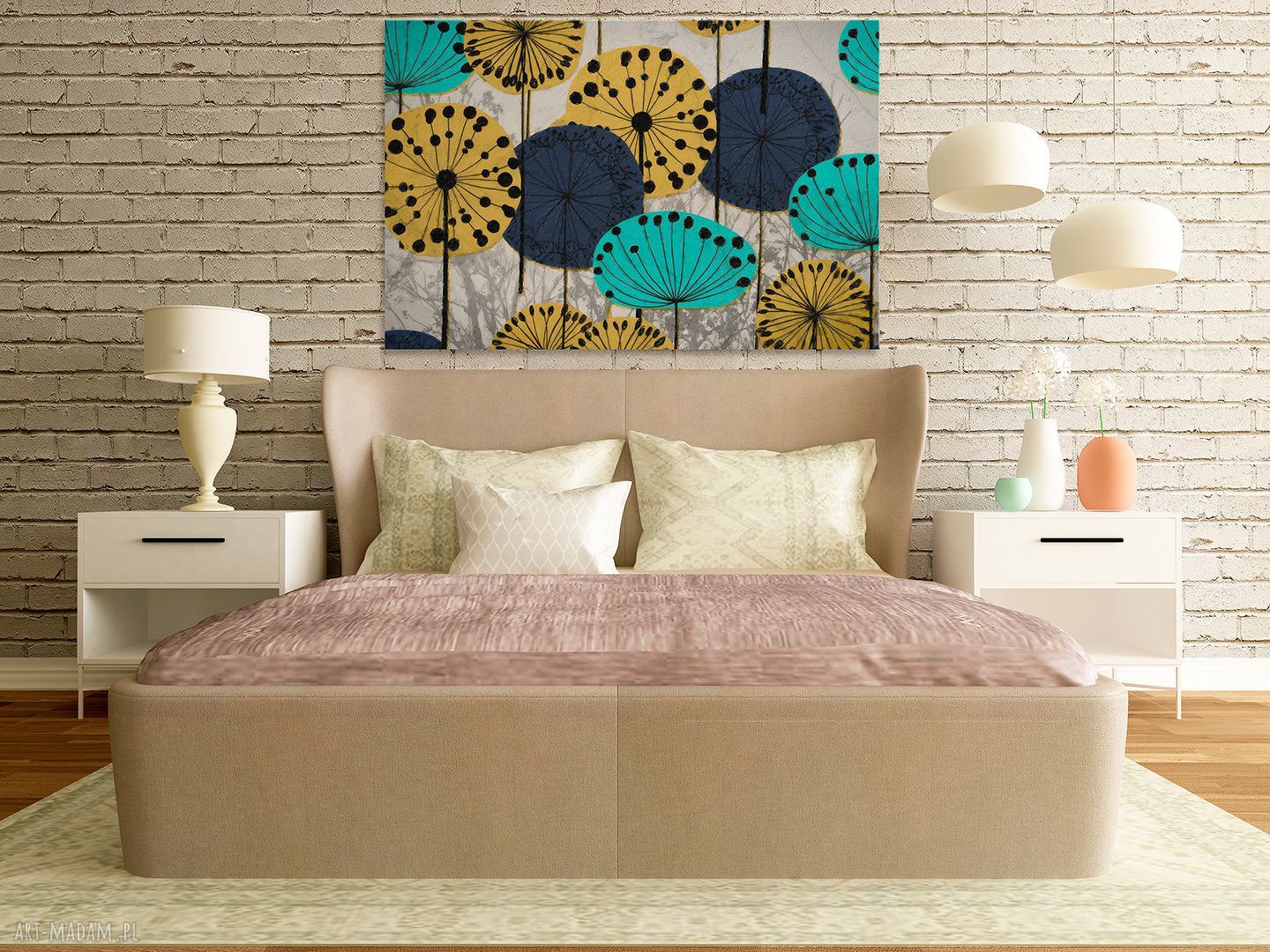 Obraz dmuchawce 120x80 cm - kwiatowy akcent na płótnie