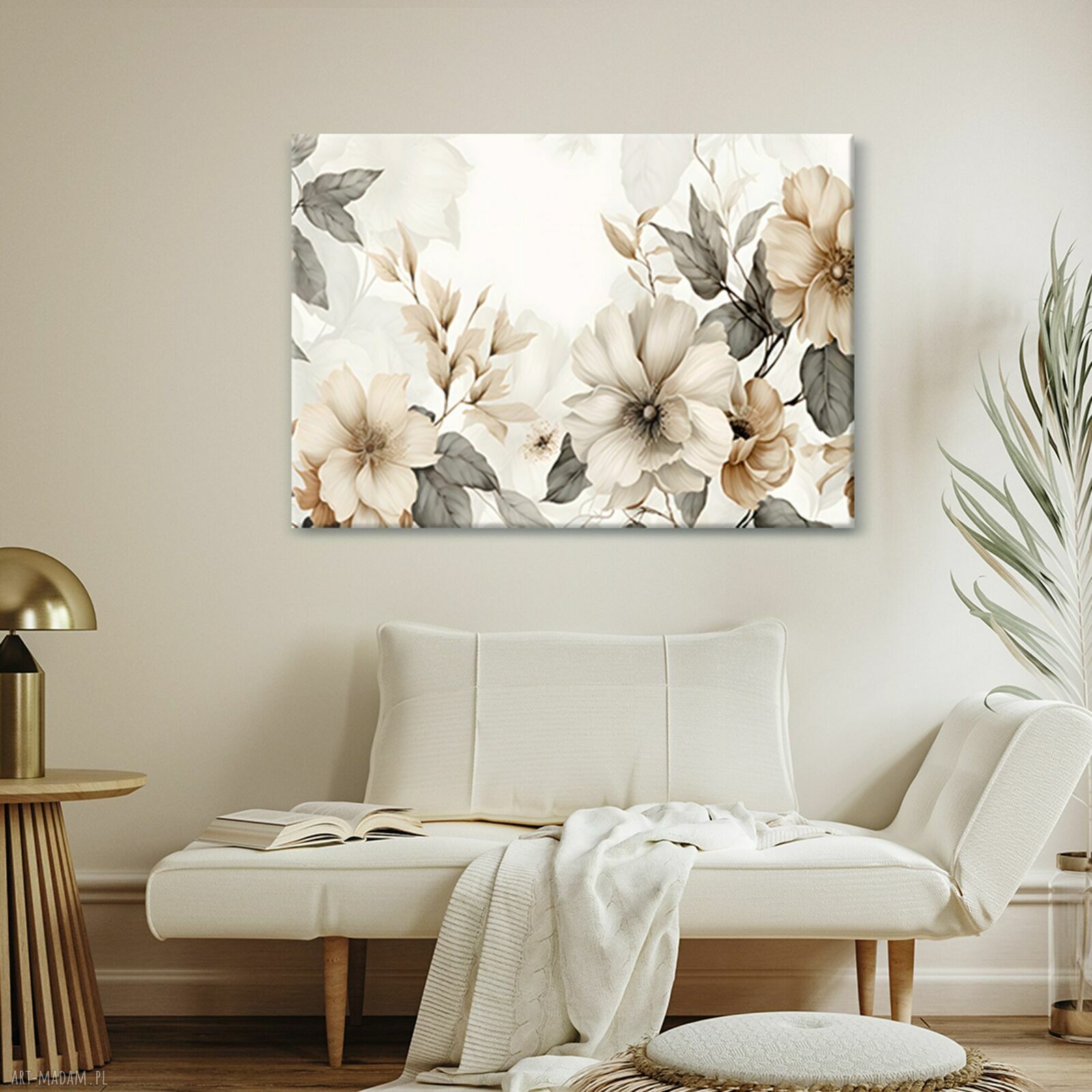Kwiatowy obraz na płótnie 100x70 cm - kwiatowa dekoracja 1, gotowy do zawieszenia