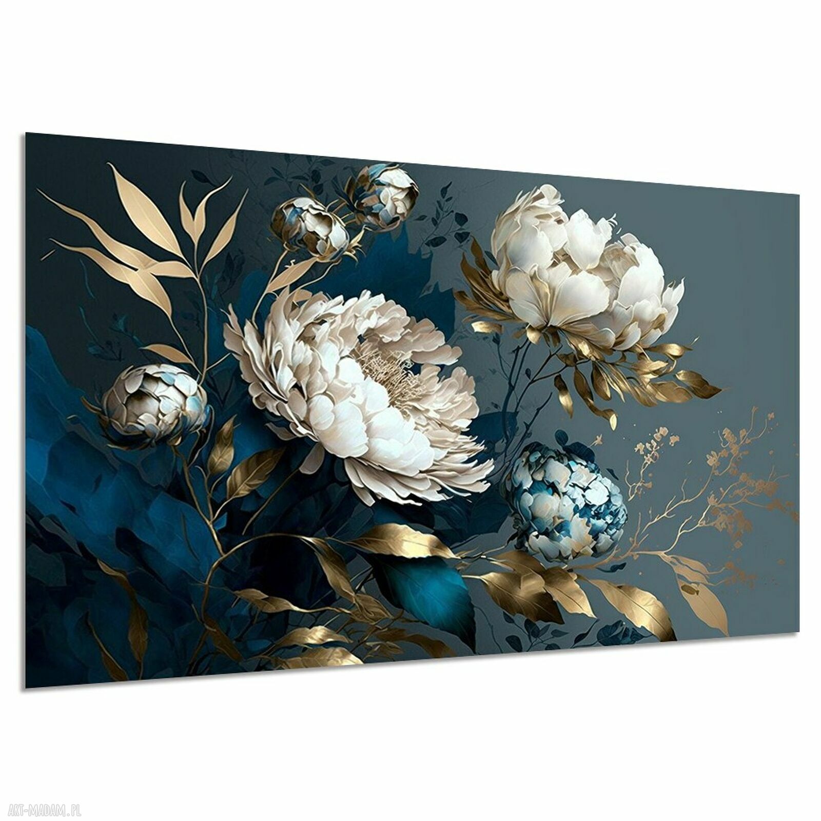 Duży obraz na płótnie Piwonie Kwiaty 52 glamour 120x80 - gotowy do zawieszenia