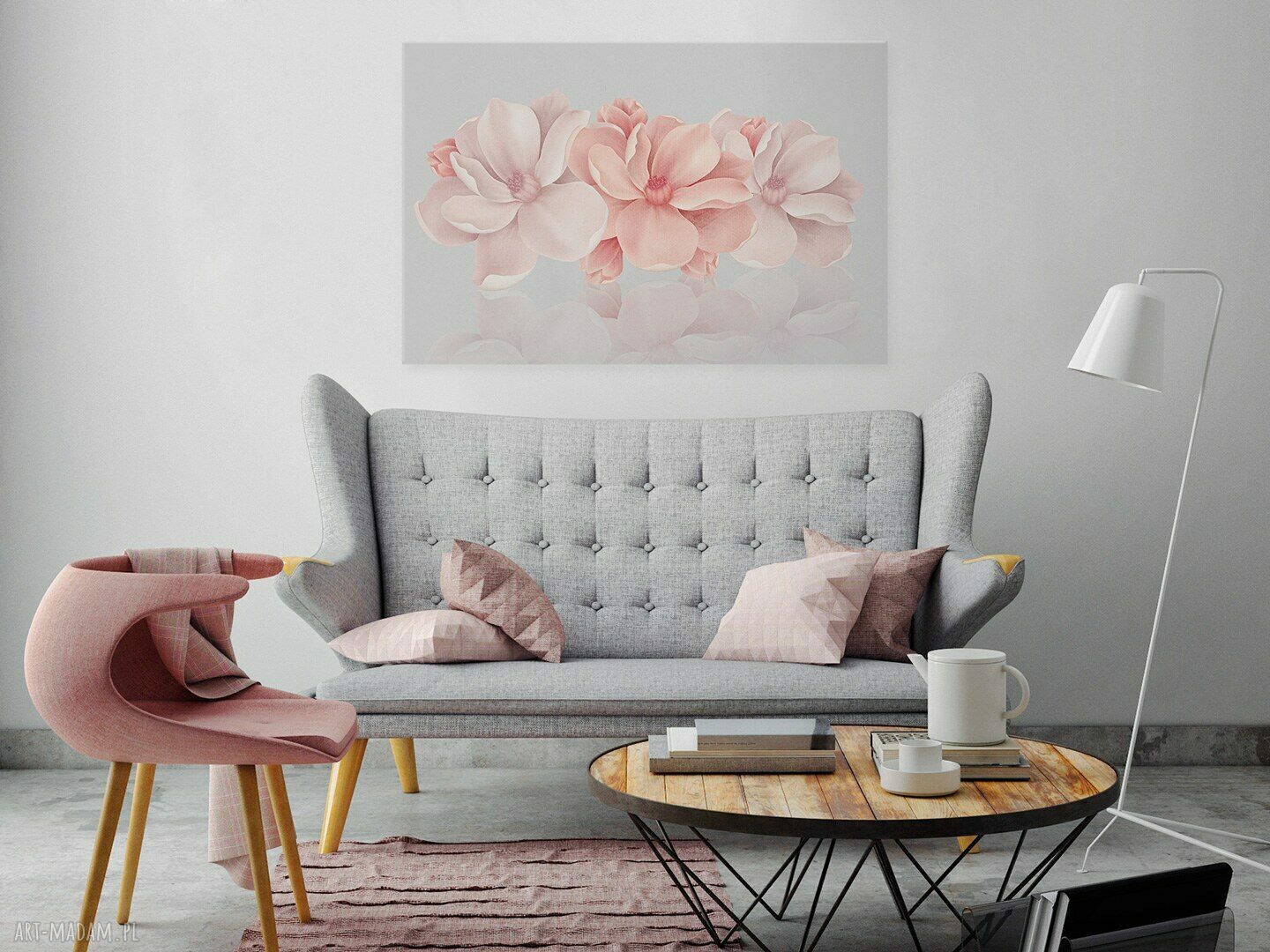 Obraz na płótnie Kwiaty różowe 3D dla mamy 120x80 cm