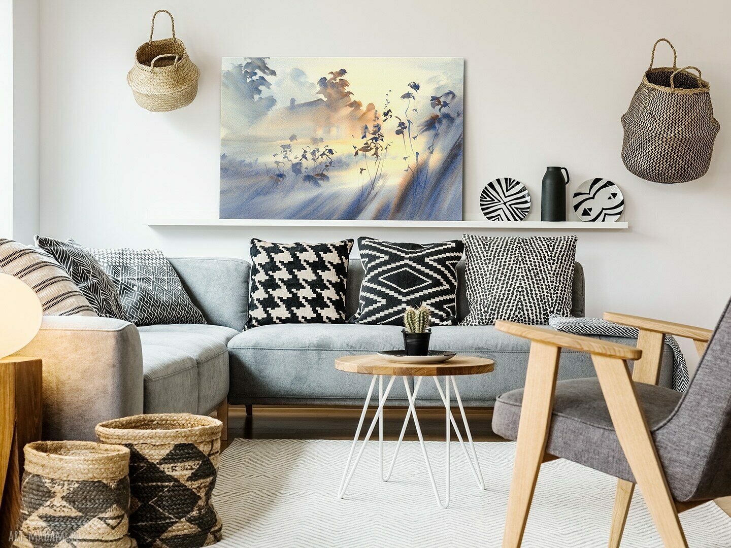 Obraz na płótnie Mgła - rozmyty pejzaż natury 100x70 cm