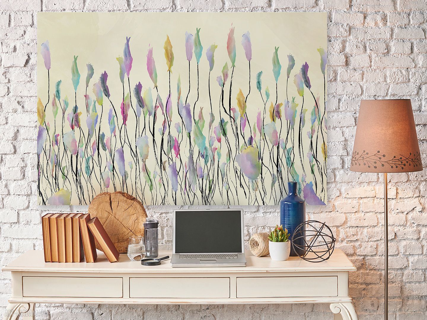 ŁĄKA TĘCZA - Obraz na płótnie 120x80 cm