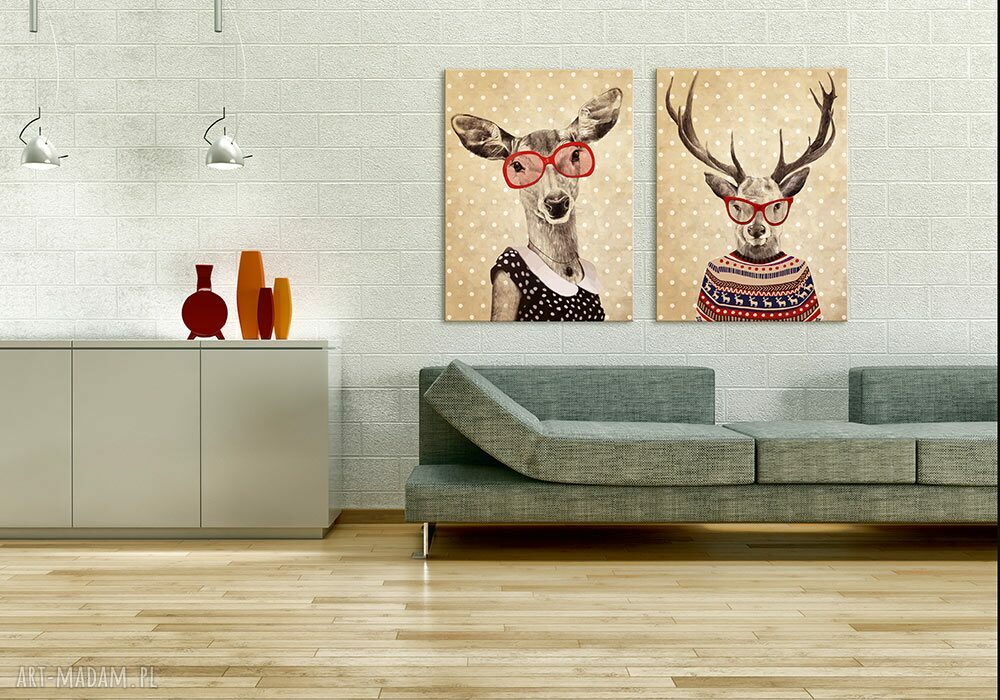 Obraz na płótnie 60x80 cm - Łania w grochy, wysyłka w 24h