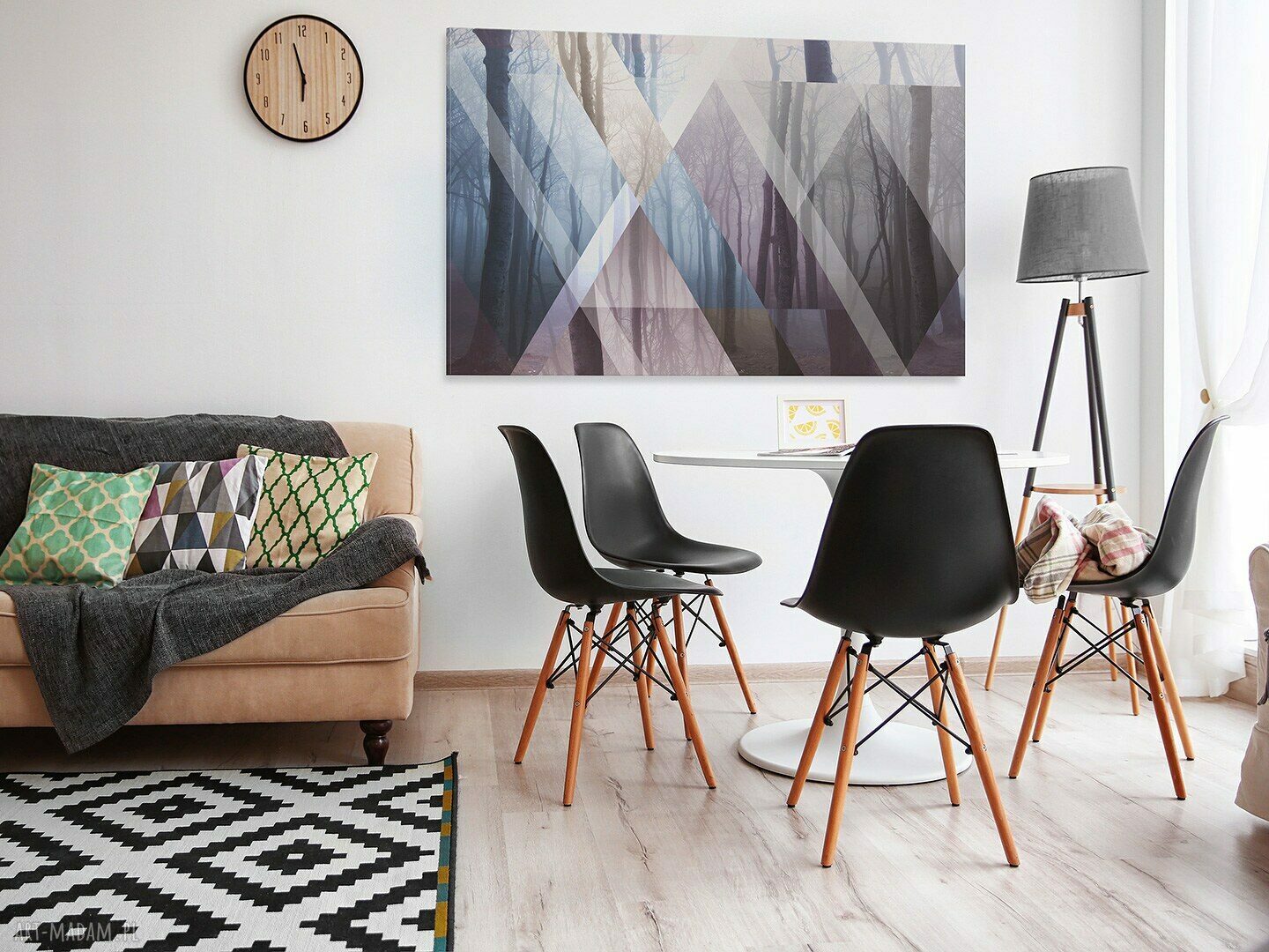 Trójkąty Las - nowoczesny obraz na płótnie 120x80 cm