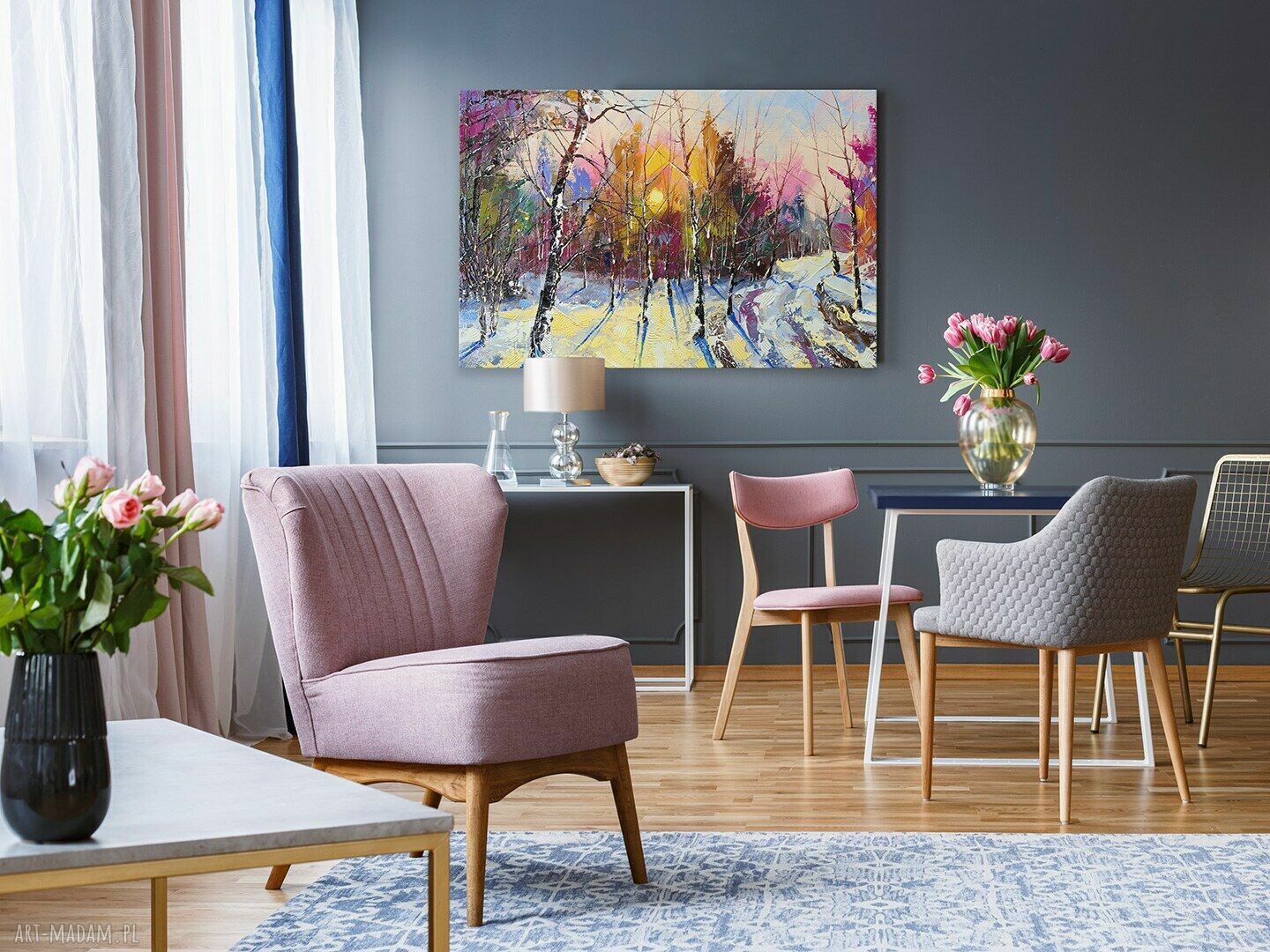 Obraz na płótnie Las Zima Drzewa 120x80 cm