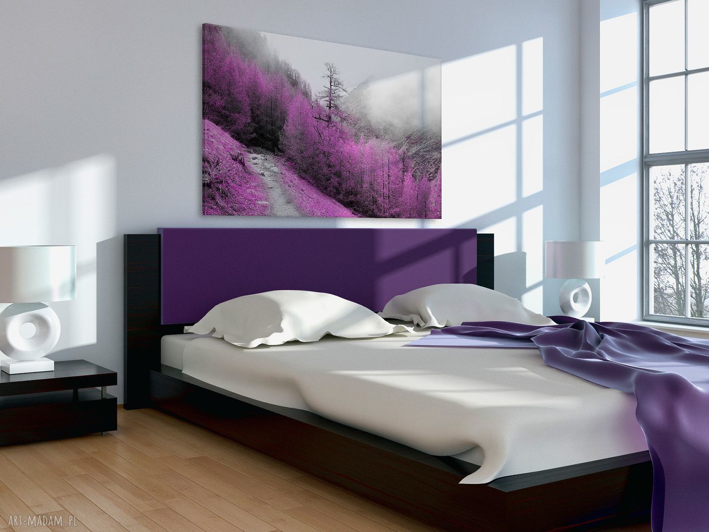Obraz na płótnie - Las Góry Fiolet - 120x80 cm (24101)