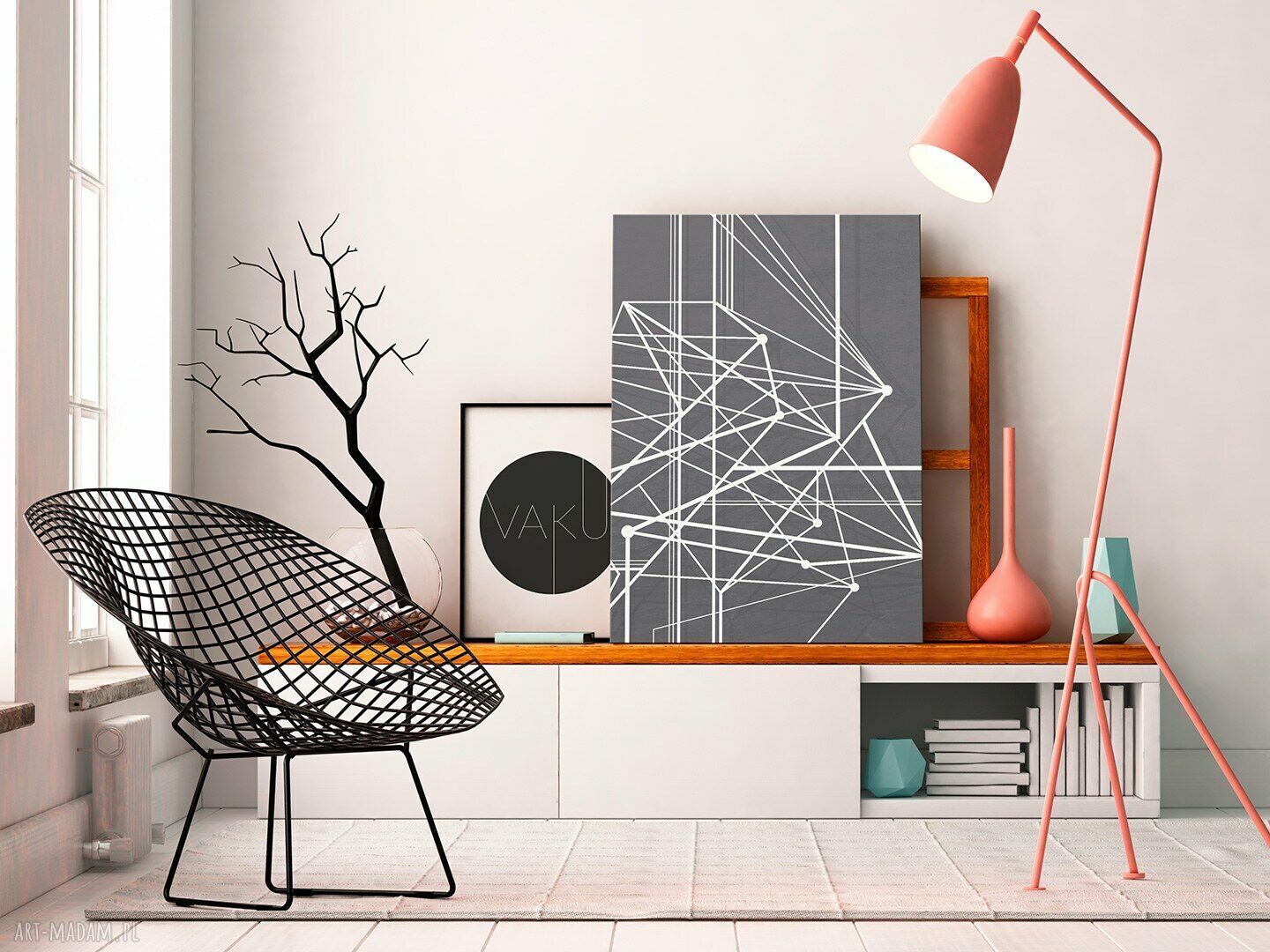 Obraz na płótnie - Linie krzywe w pionie 50x70 cm (47803)