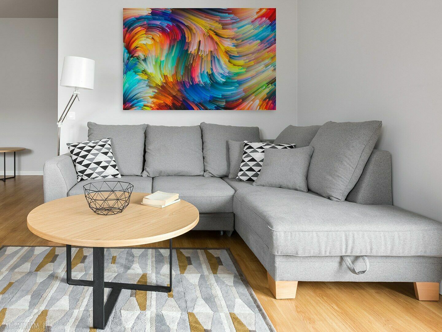 Obraz na płótnie - KOLOROWE LINIE - 120x80 cm (20901)