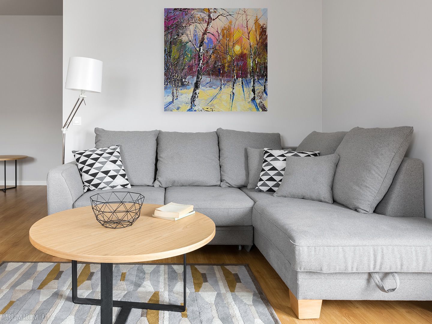 Obraz na płótnie Zimowy Las w kwadracie 80x80 cm