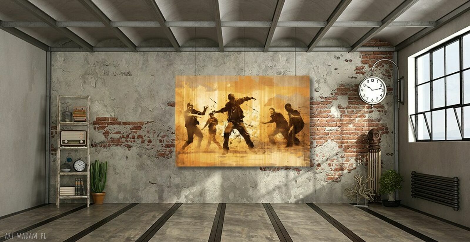 Obraz na płótnie Tancerze breakdance 120x80 - street art, gotowy do powieszenia