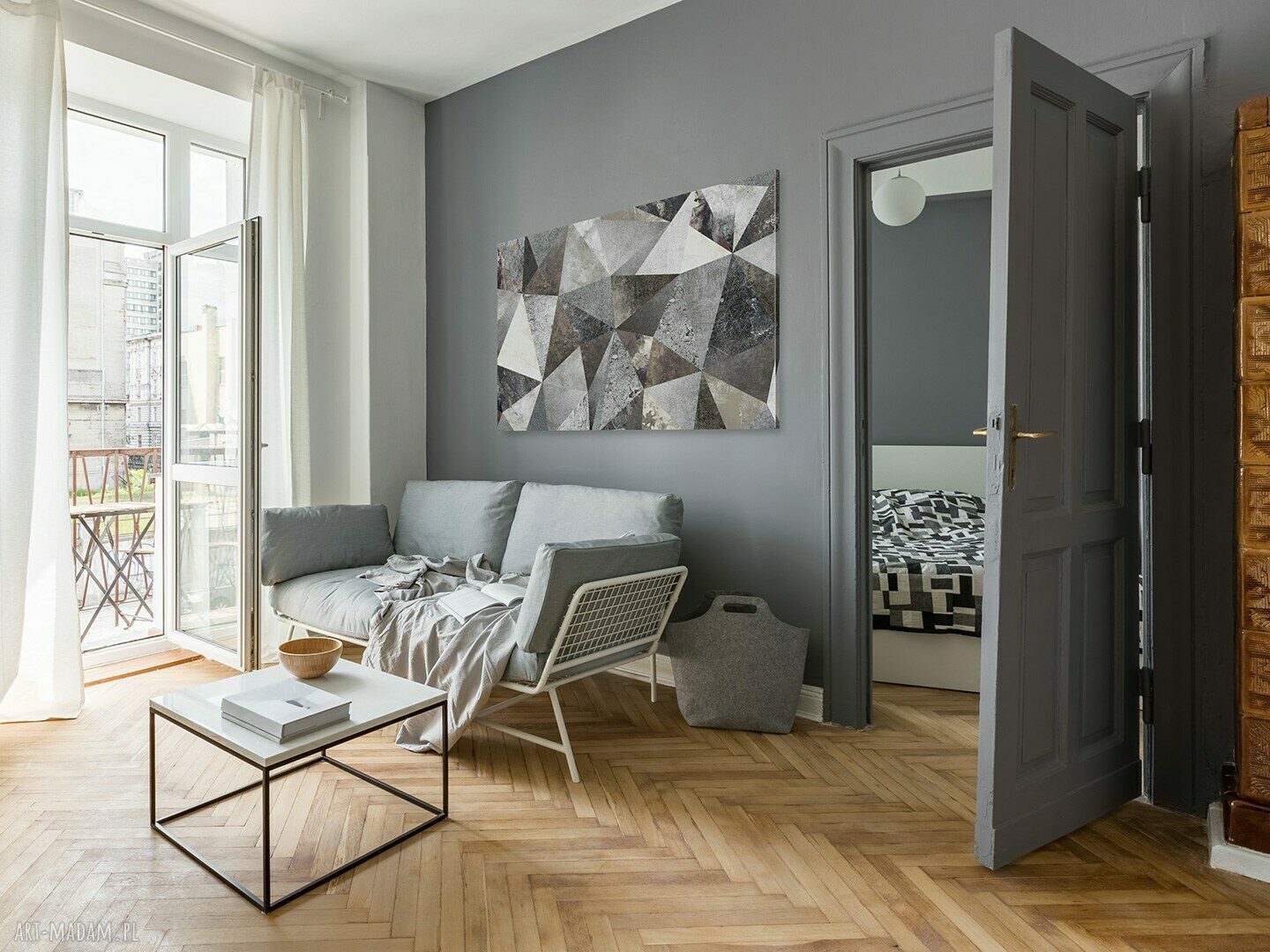 Obraz na płótnie BETON TRÓJKĄTY LOFT 120x80 cm