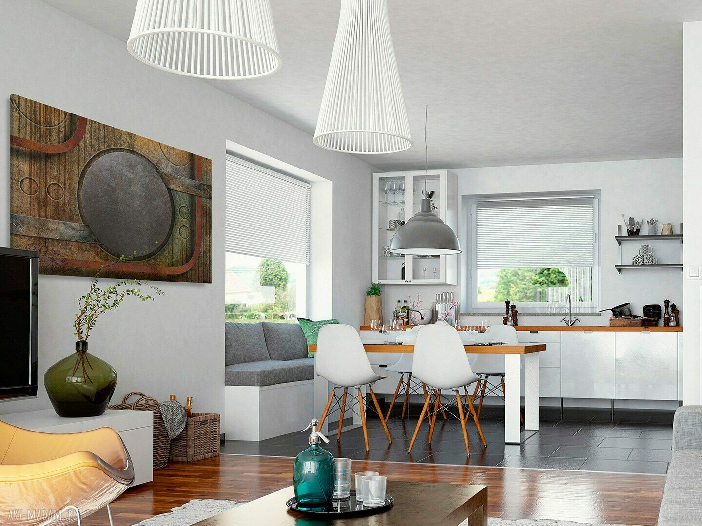 Obraz na płótnie - KOŁA INDUSTRIALNY LOFT - 120x80 cm (58301)