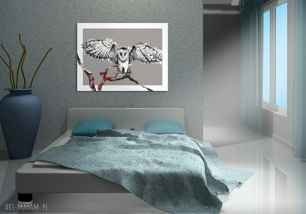 Obraz na płótnie 80x60 cm Sowa 0214 - nowoczesna dekoracja z sową