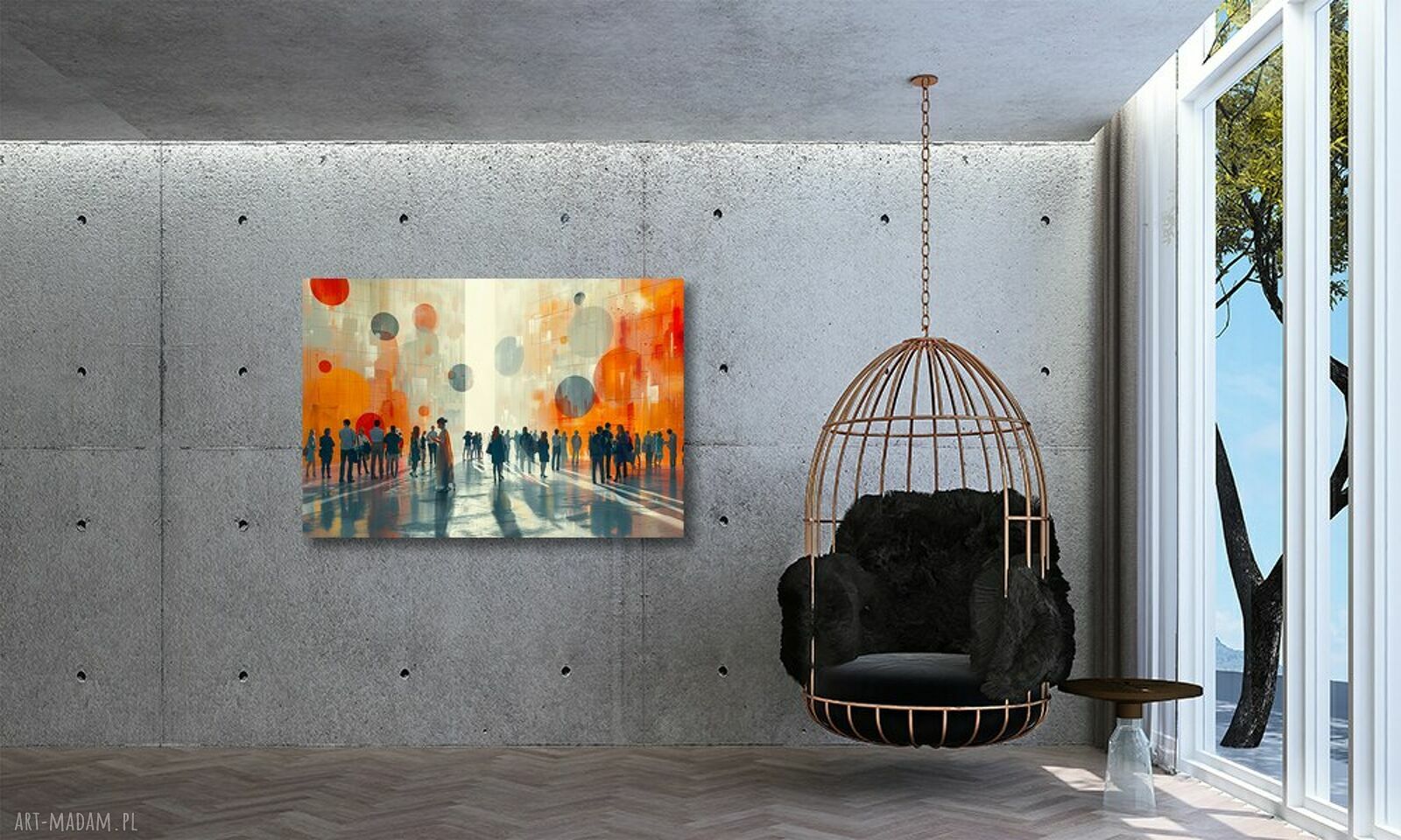 Obraz na płótnie Ludzie na ulicy - styl loft do sypialni 120x80