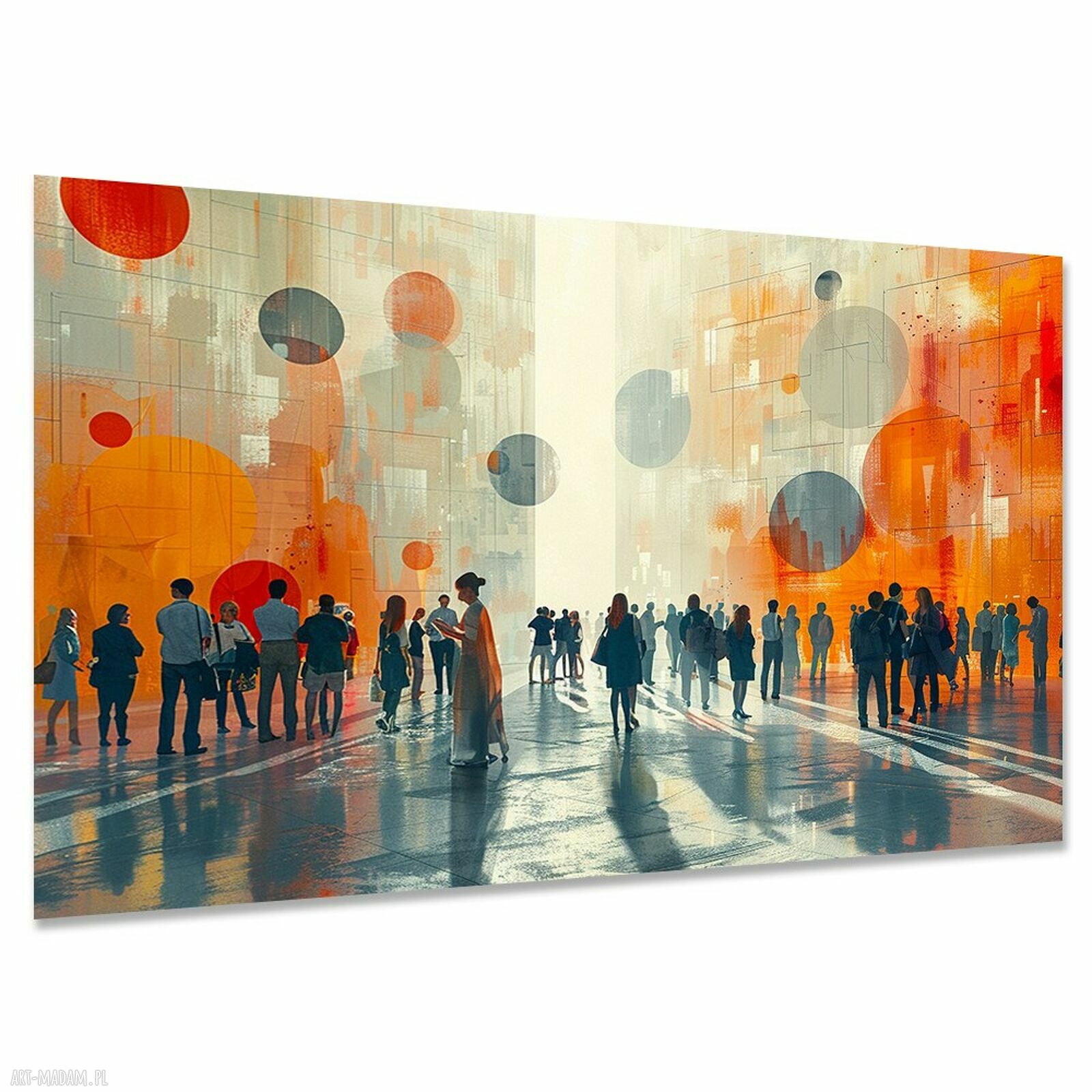 Obraz na płótnie Ludzie na ulicy - styl loft do sypialni 120x80