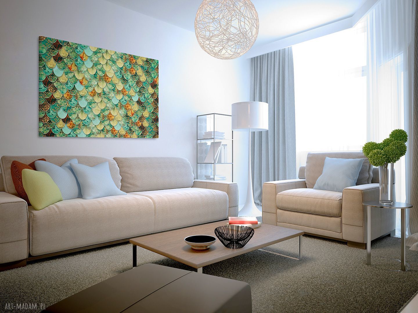 Obraz na płótnie - ARABESKA ŁUSKI - 120x80 cm (42801)