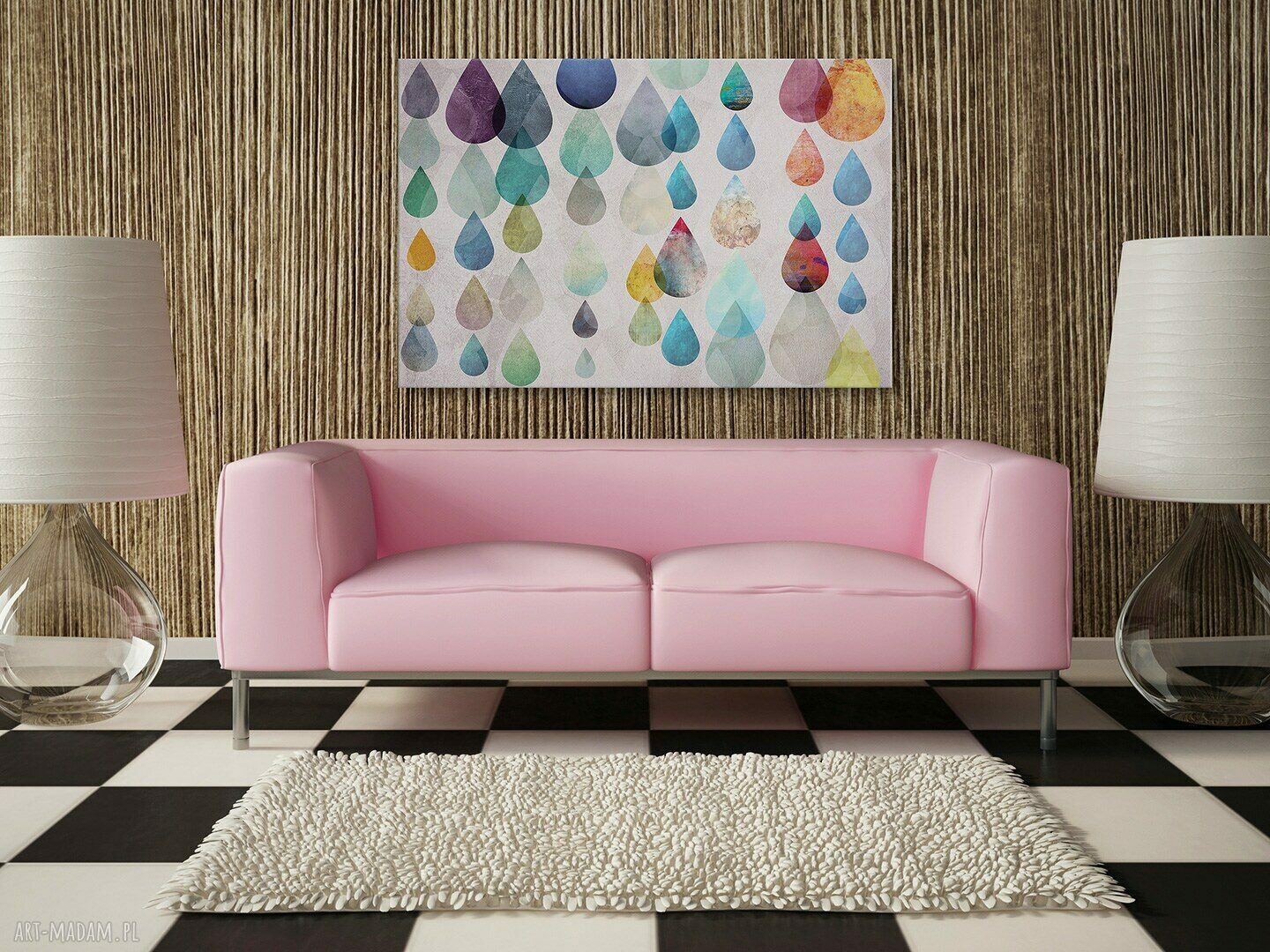 Obraz na płótnie - KOLOROWE KROPLE - 120x80 cm (27101)