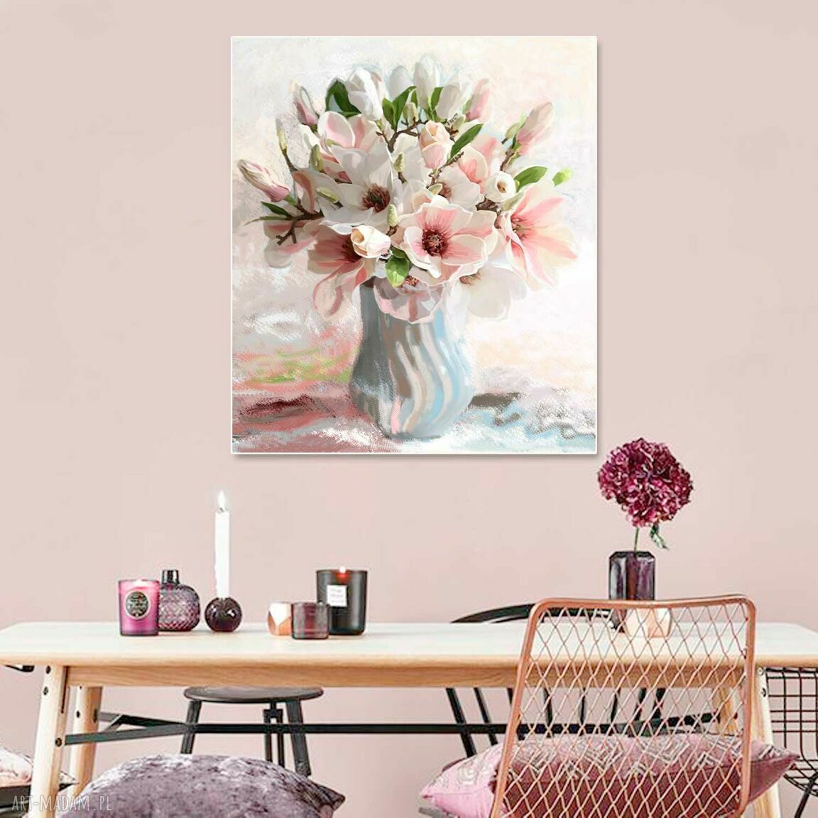Obraz na płótnie Magnolie w wazonie 70x80 cm