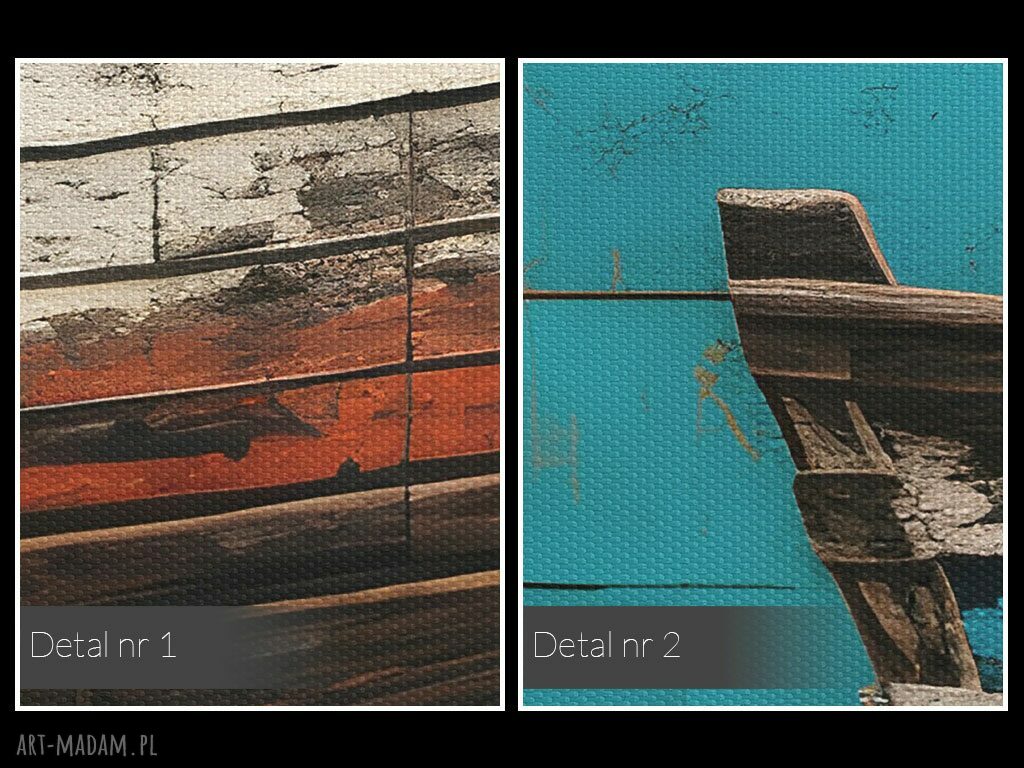 Marynistyczny obraz na płótnie - statek i łódź 120x80 cm (Vaku dsgn)