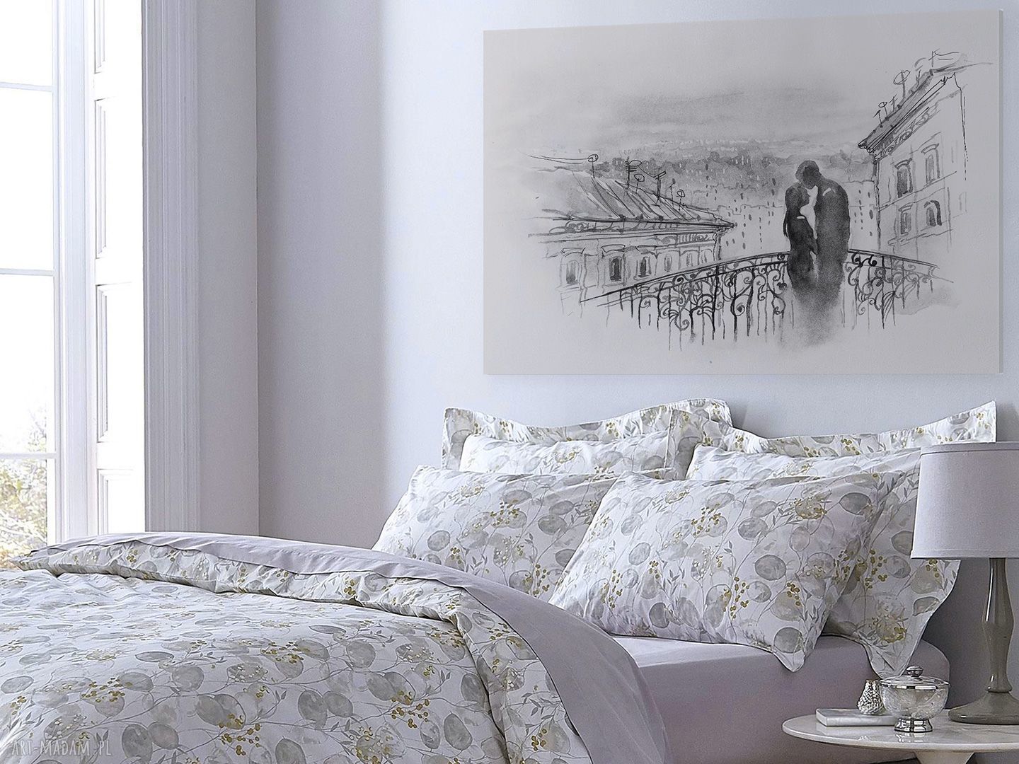 Obraz na płótnie Most Miłość czarno-biały 120x80 cm