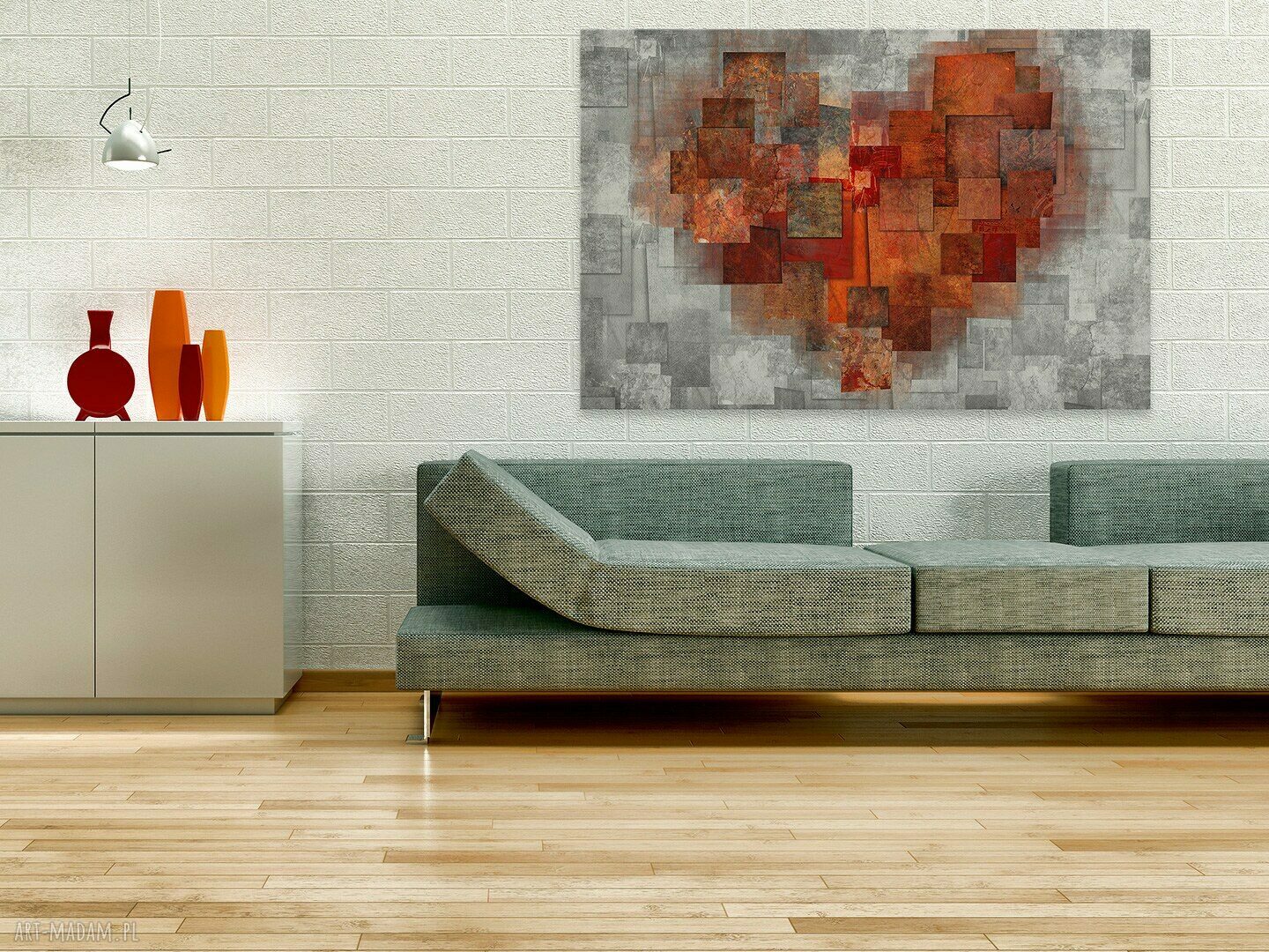 Obraz na płótnie - SERCE ABSTRAKCJA - 120x80 cm (43101)