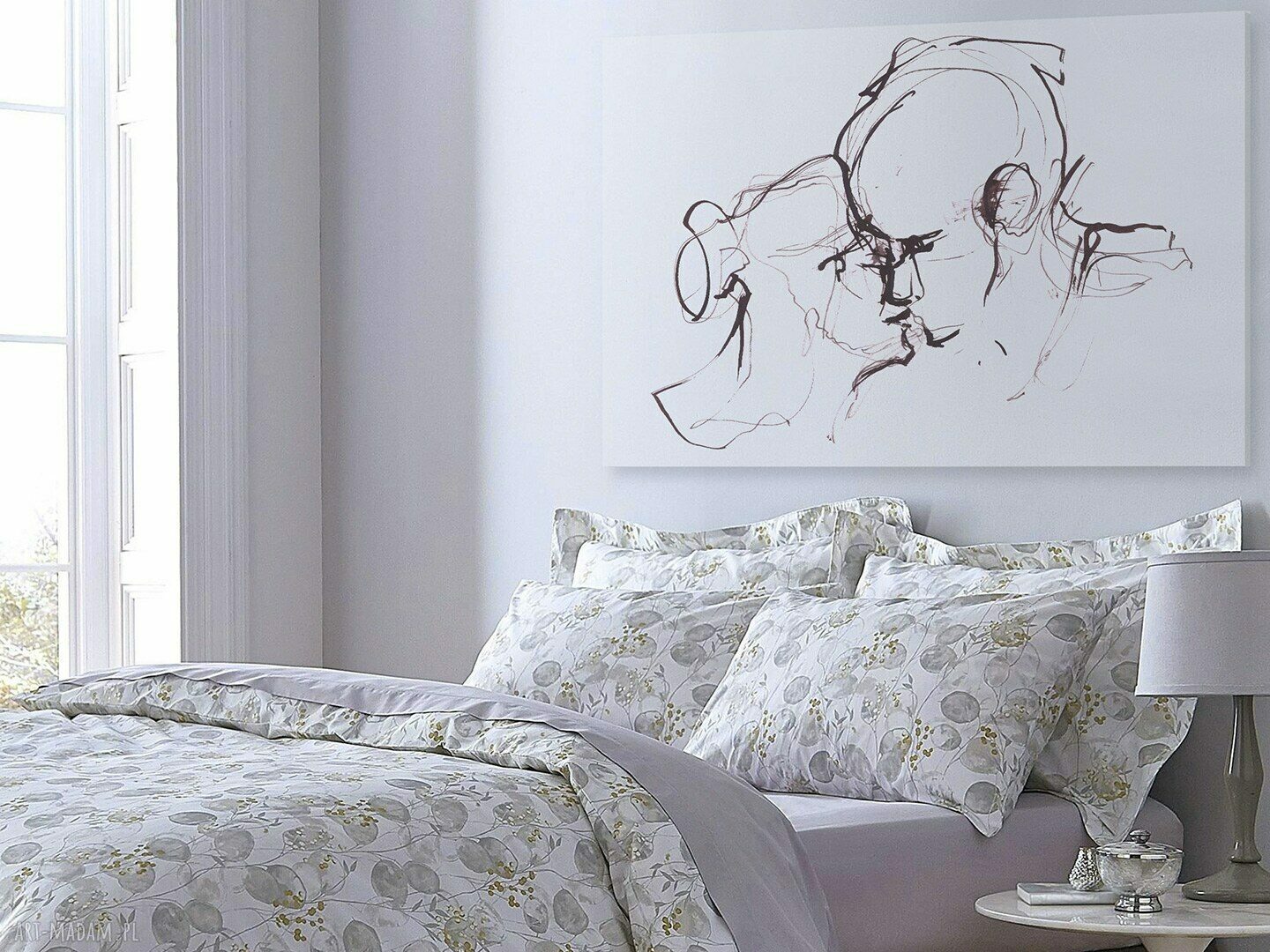 Obraz na płótnie - Para Miłość Pocałunek Minimalistyczny - 120x80 cm (703301)