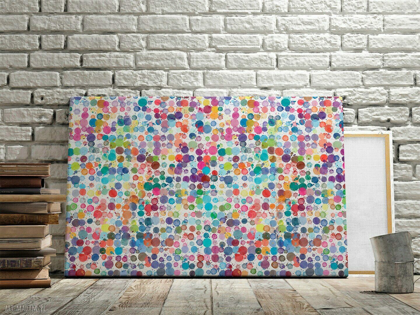 Kolory kropki plamki - obraz na płótnie 120x80 cm (Vaku dsgn)