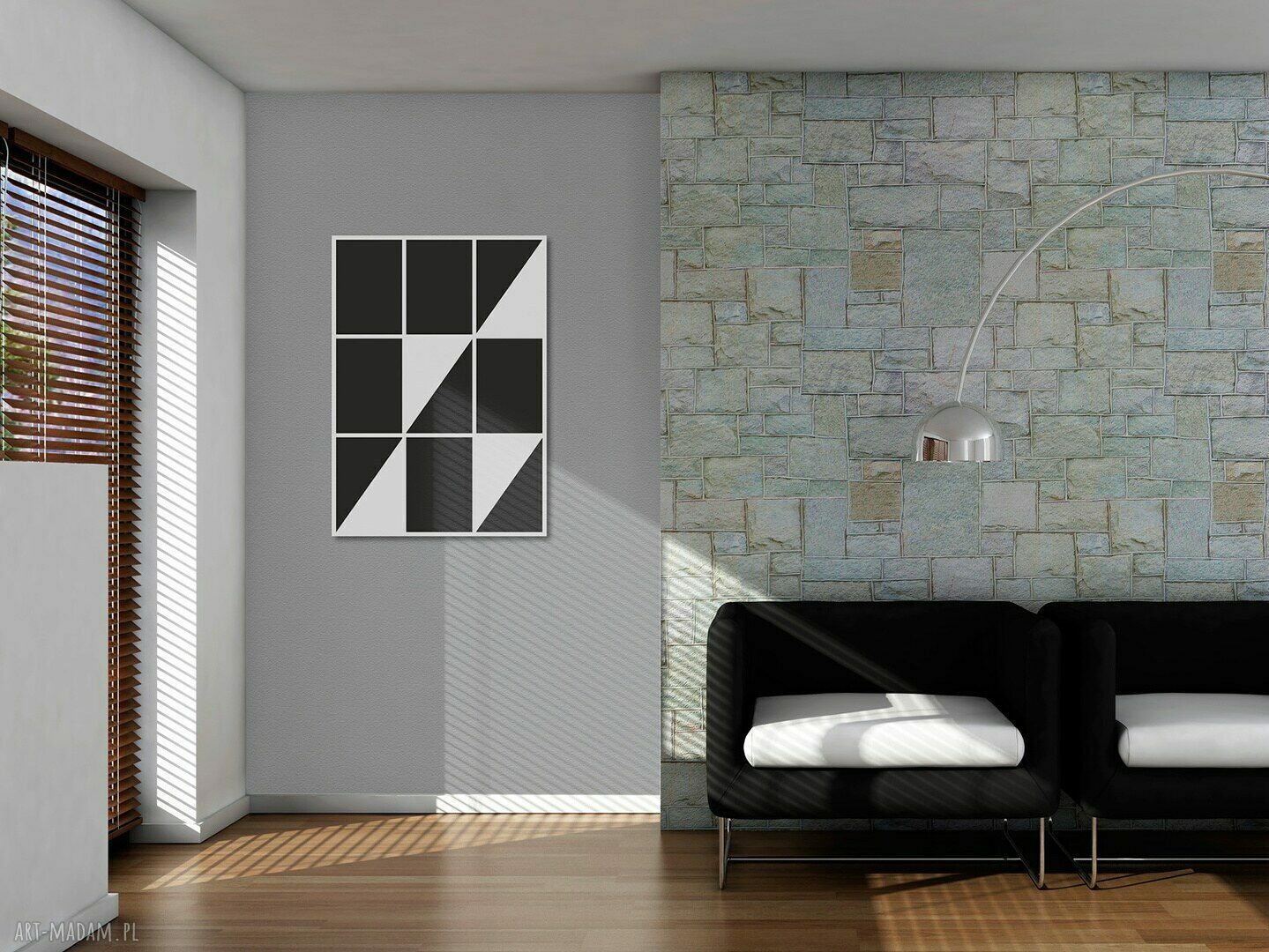 Obraz na płótnie - MINIMALIZM TRÓJKĄTY - 50x70 cm (00701)
