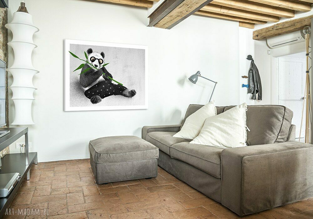 Obraz Panda w Okularach 80x60 cm - ręczne wykonanie i wysyłka w 24h