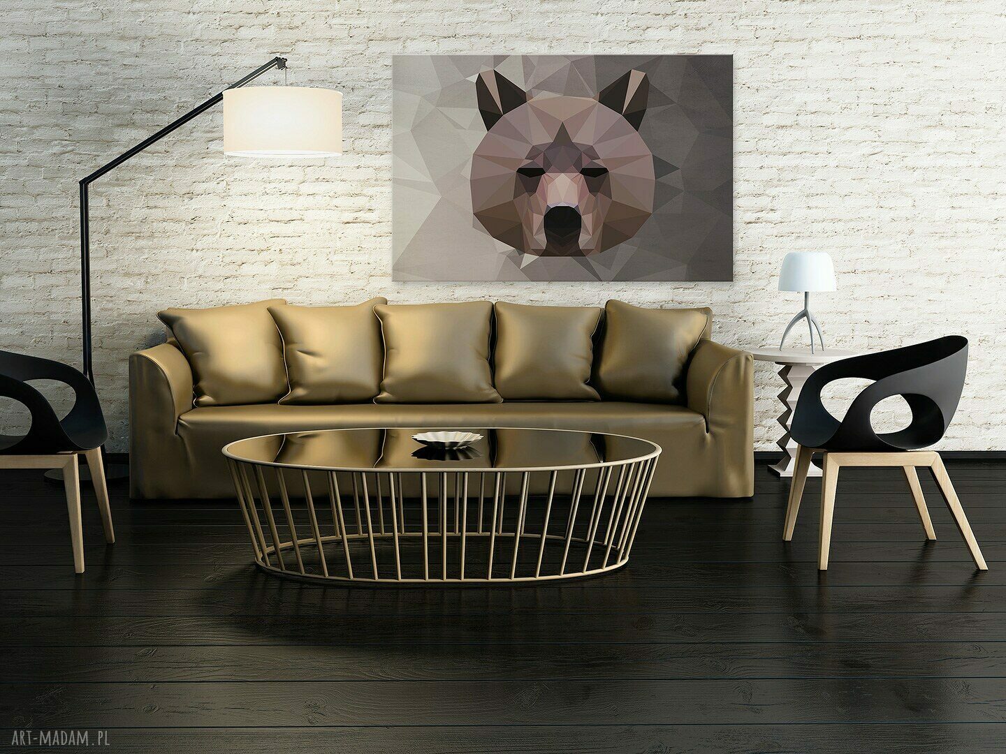 Obraz na płótnie - MIŚ GEOMETRYCZNY - 120x80 cm (43701)