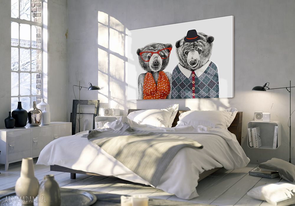 Obraz na płótnie 120x80 cm MIŚKI LOVE - wysyłka w 24h