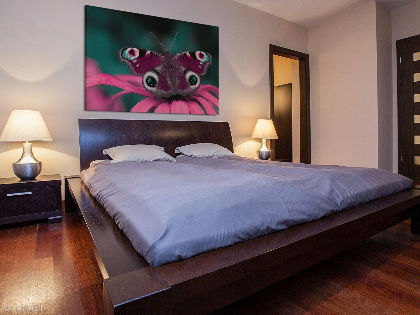 Obraz na płótnie - MOTYL KWIAT - 120x80 cm (08101)