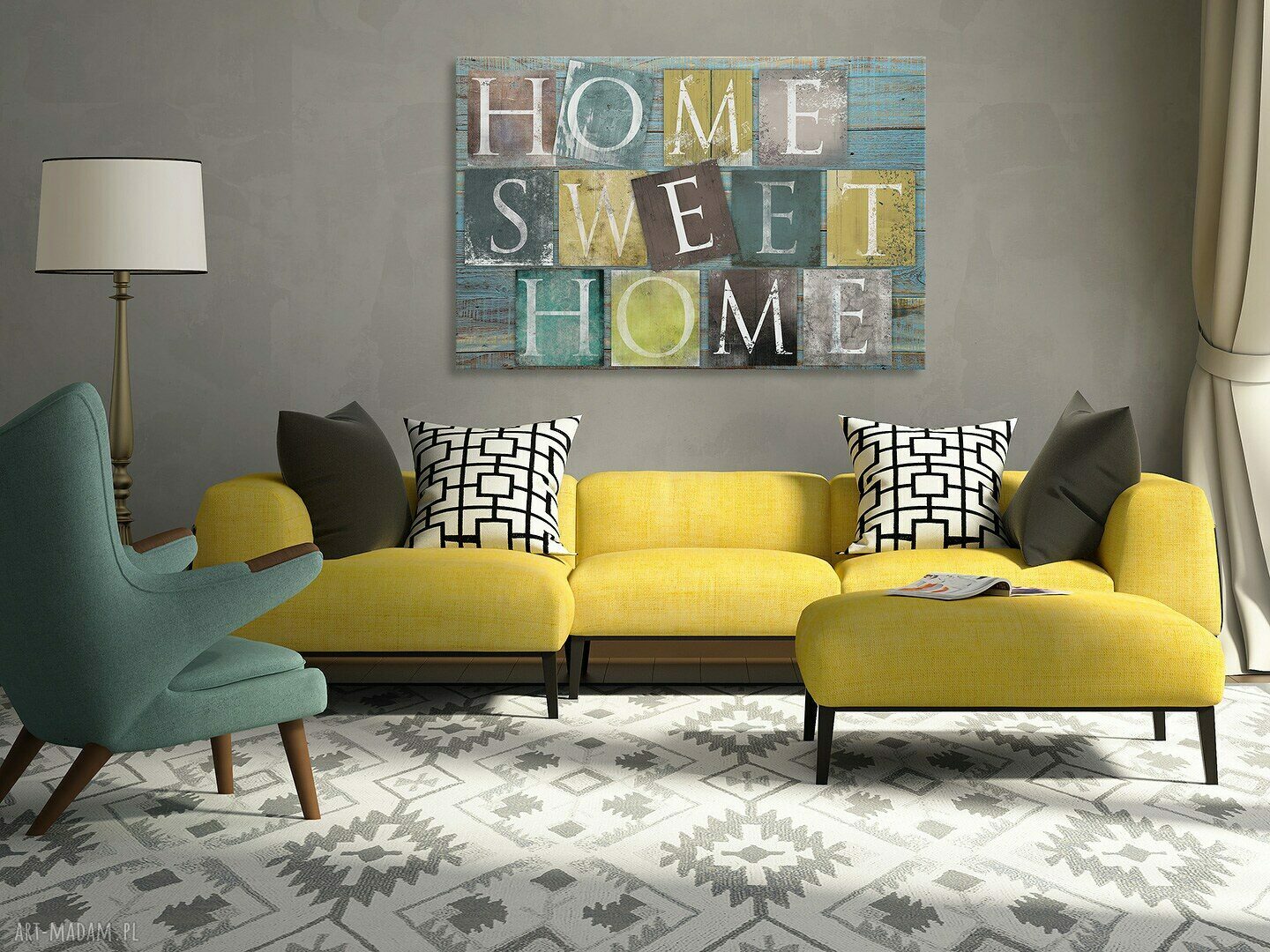 Obraz na płótnie - HOME SWEET HOME - 120x80 cm (34001)