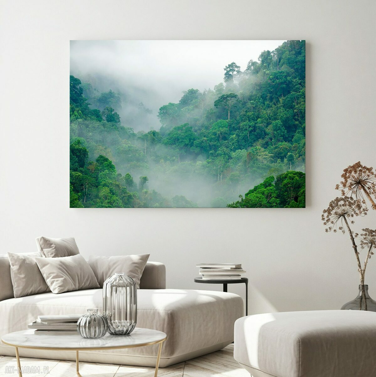 Obraz na płótnie Las we mgle - Abstrakcja, 100x70 cm