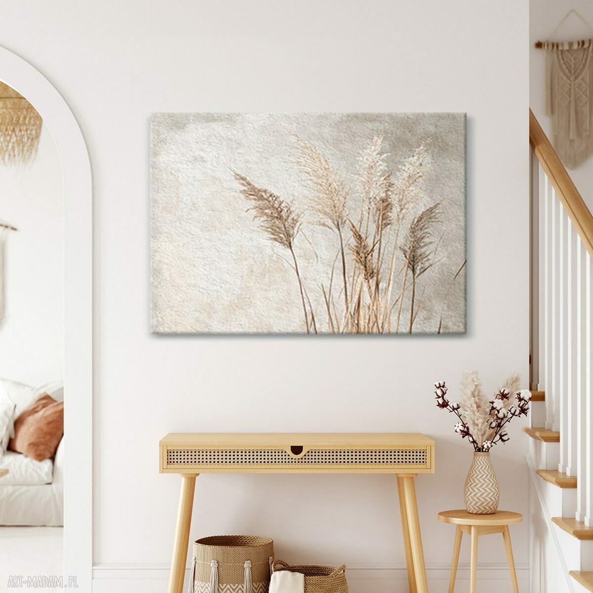 Obraz na płótnie 100x70 cm - Kwitnące trawy w stylu boho